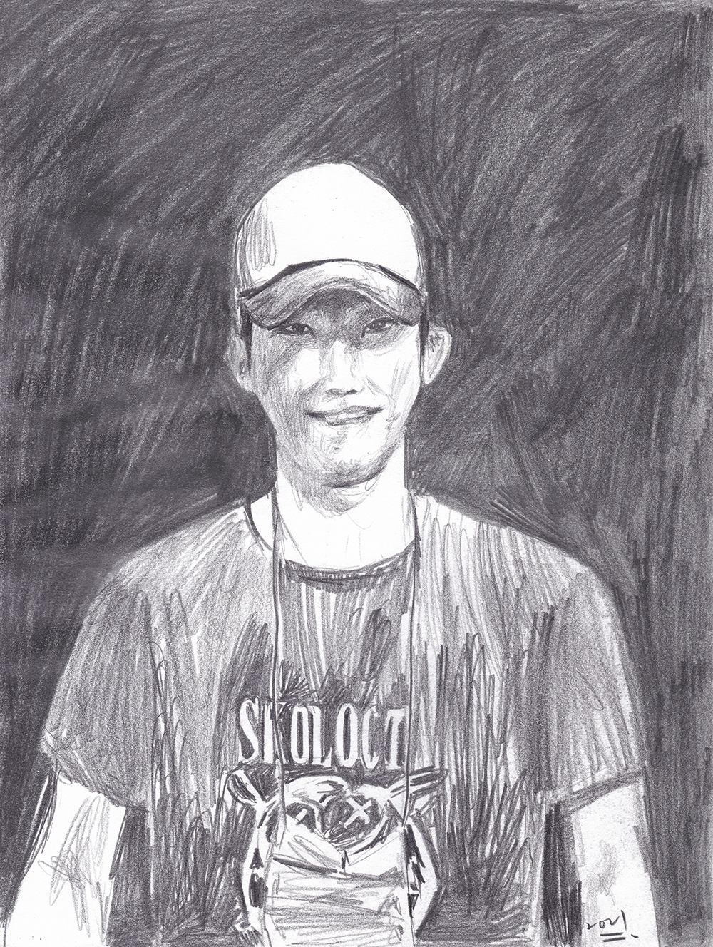 바리스타 친구, 2021, pencil on paper, 27.9*21(cm)