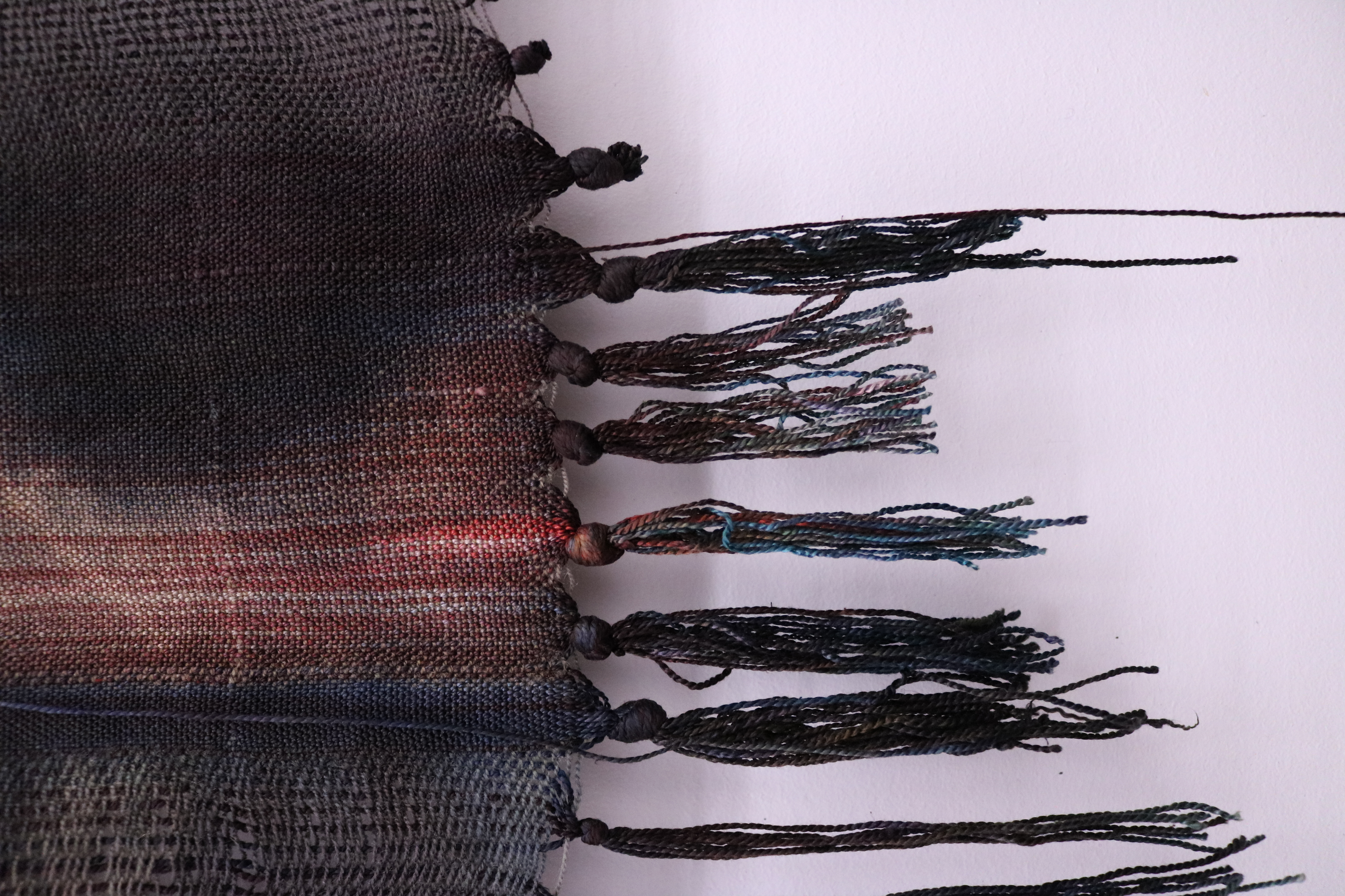 something old, deep down (detail), silk and wool