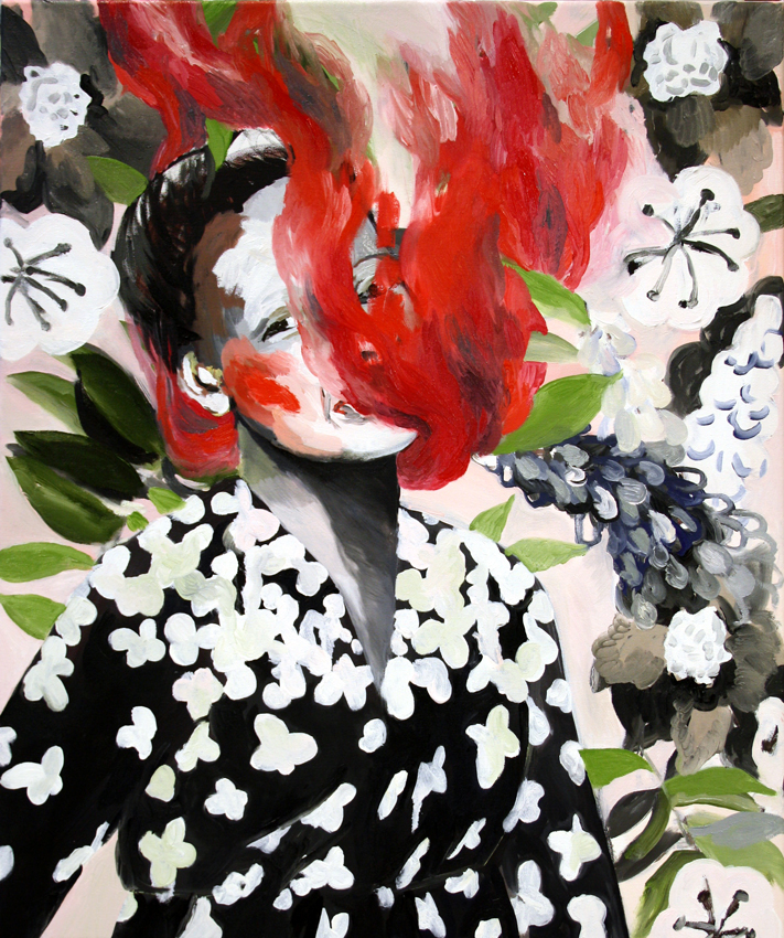 Red smoke, acrylic and oil on canvas, 60/50 cm