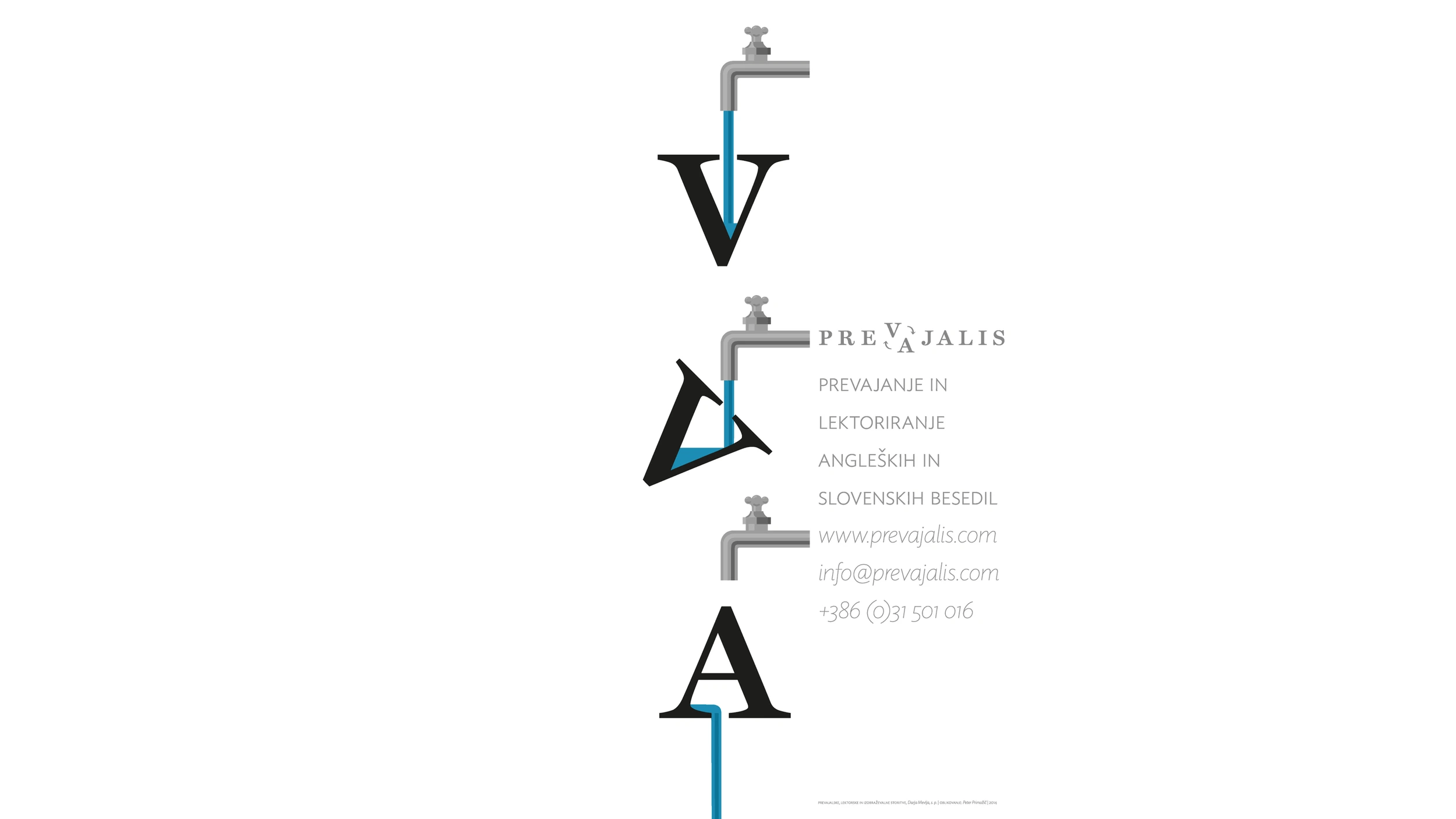 Creative promotional poster for Prevajalis translation studio designed by Peter Primožič.