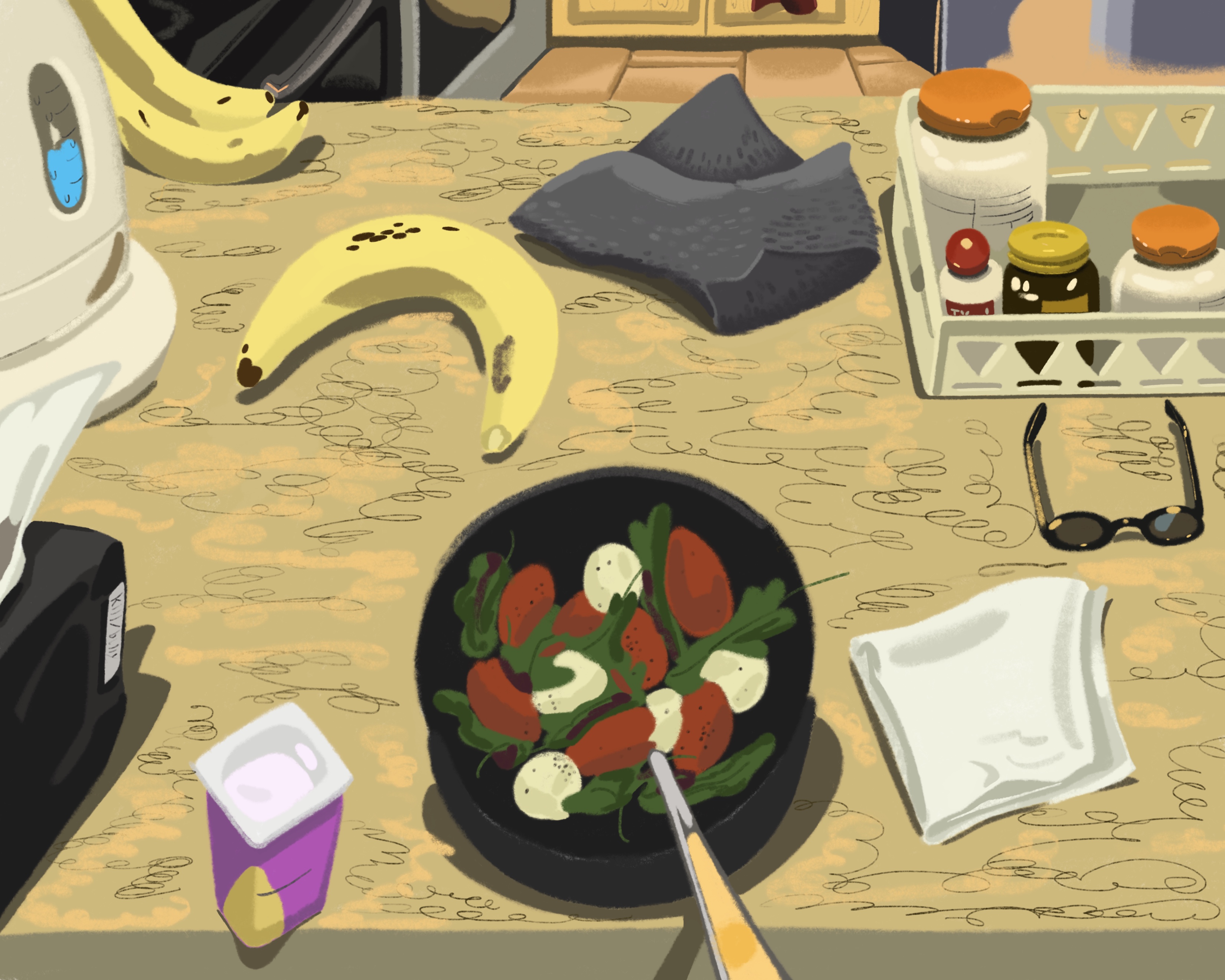 Brunch, iPad drawing, 2021