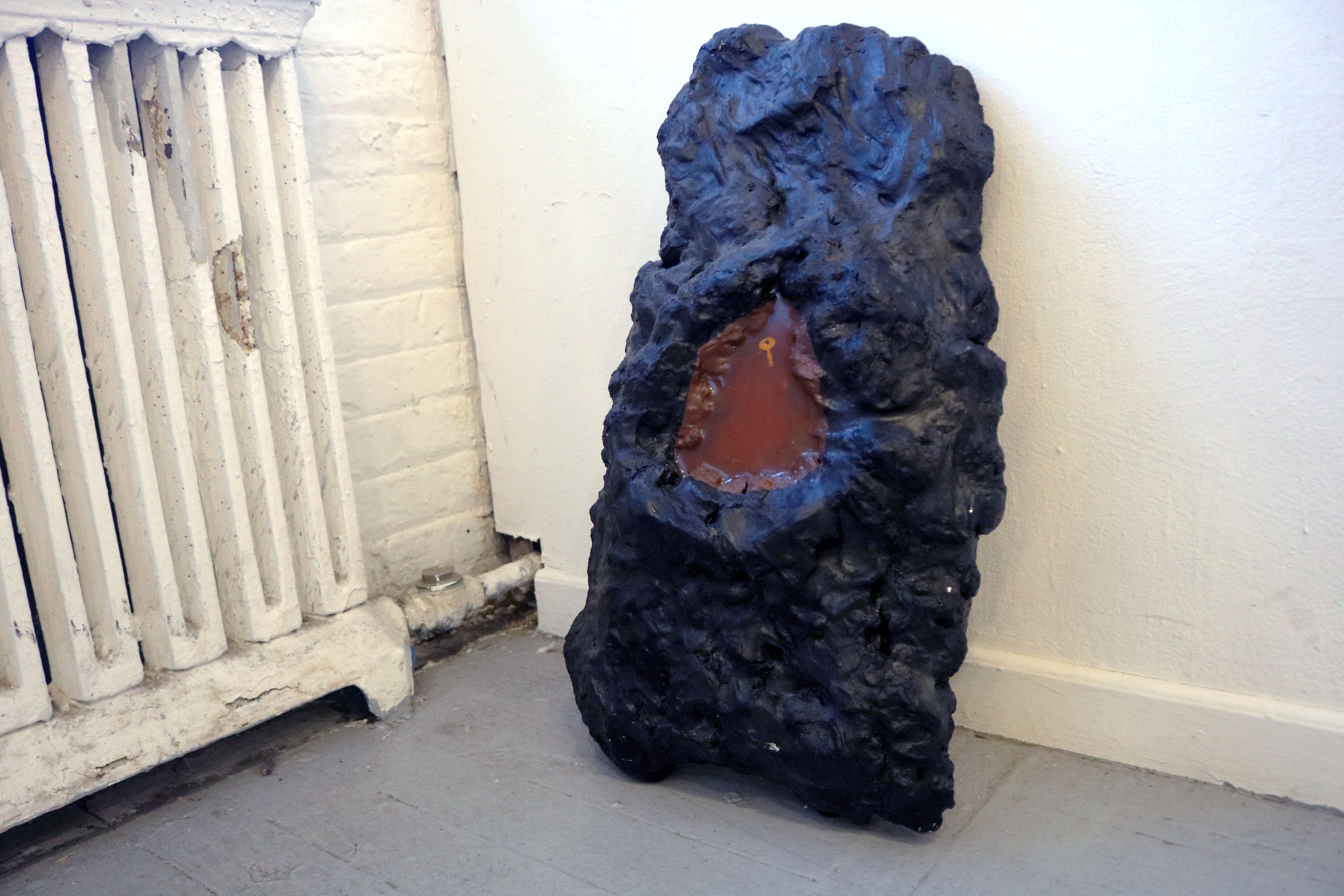 diary key, resin, asphalt filler, foam, acrylic