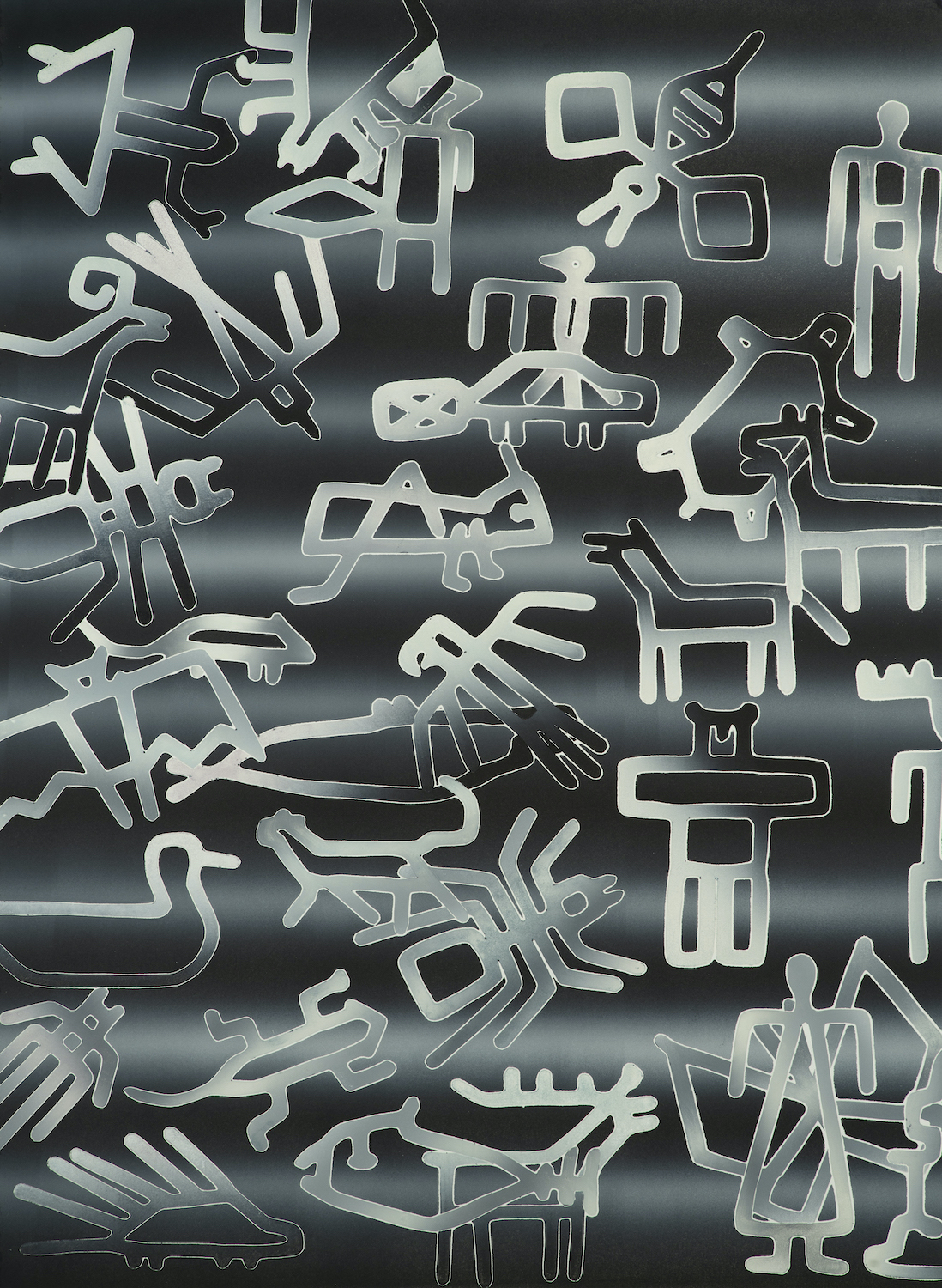 Bestiary 11, 2021, Monoprint on paper, 44 x 30 in. (sold) 