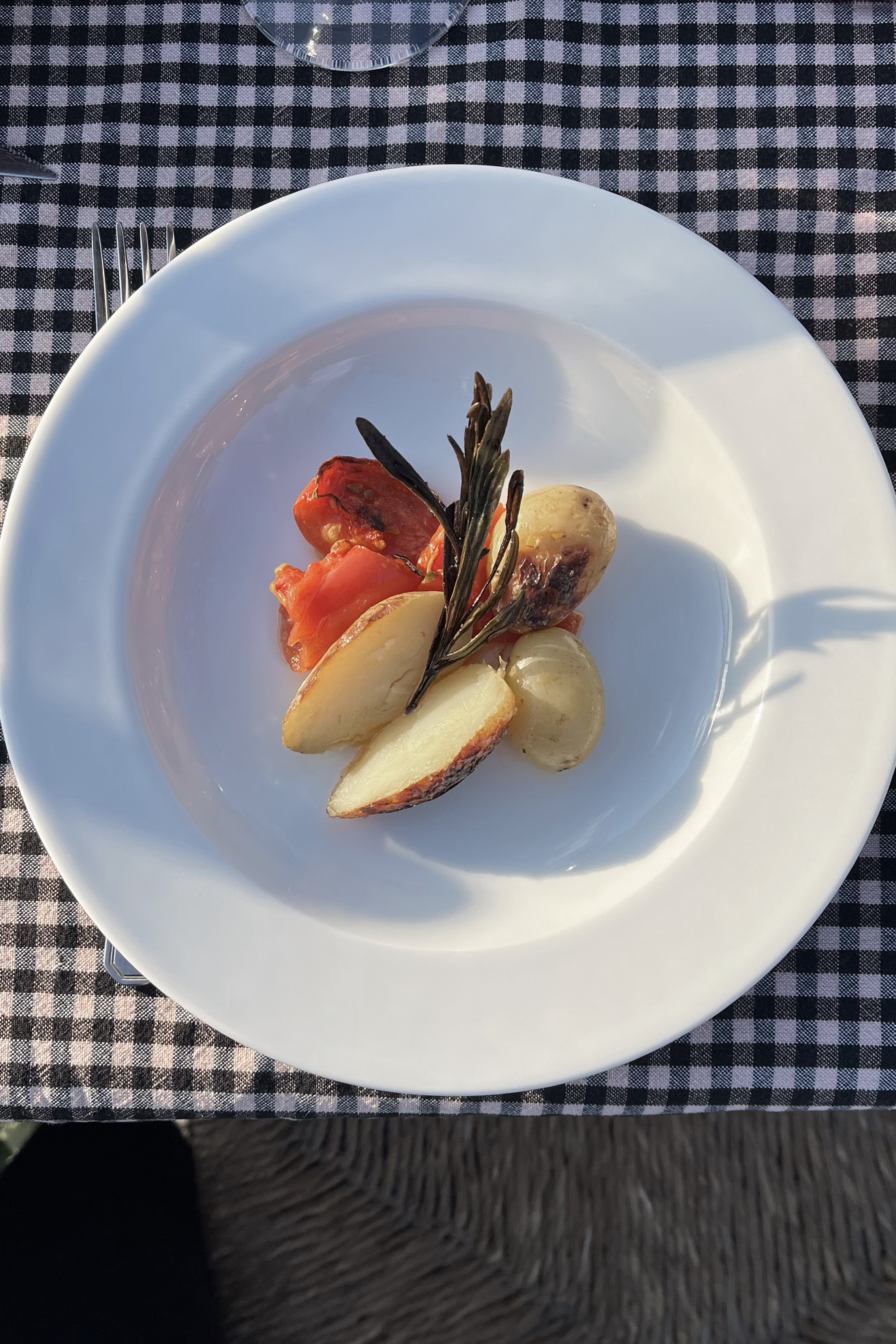 Baked tomatoes and potatoes