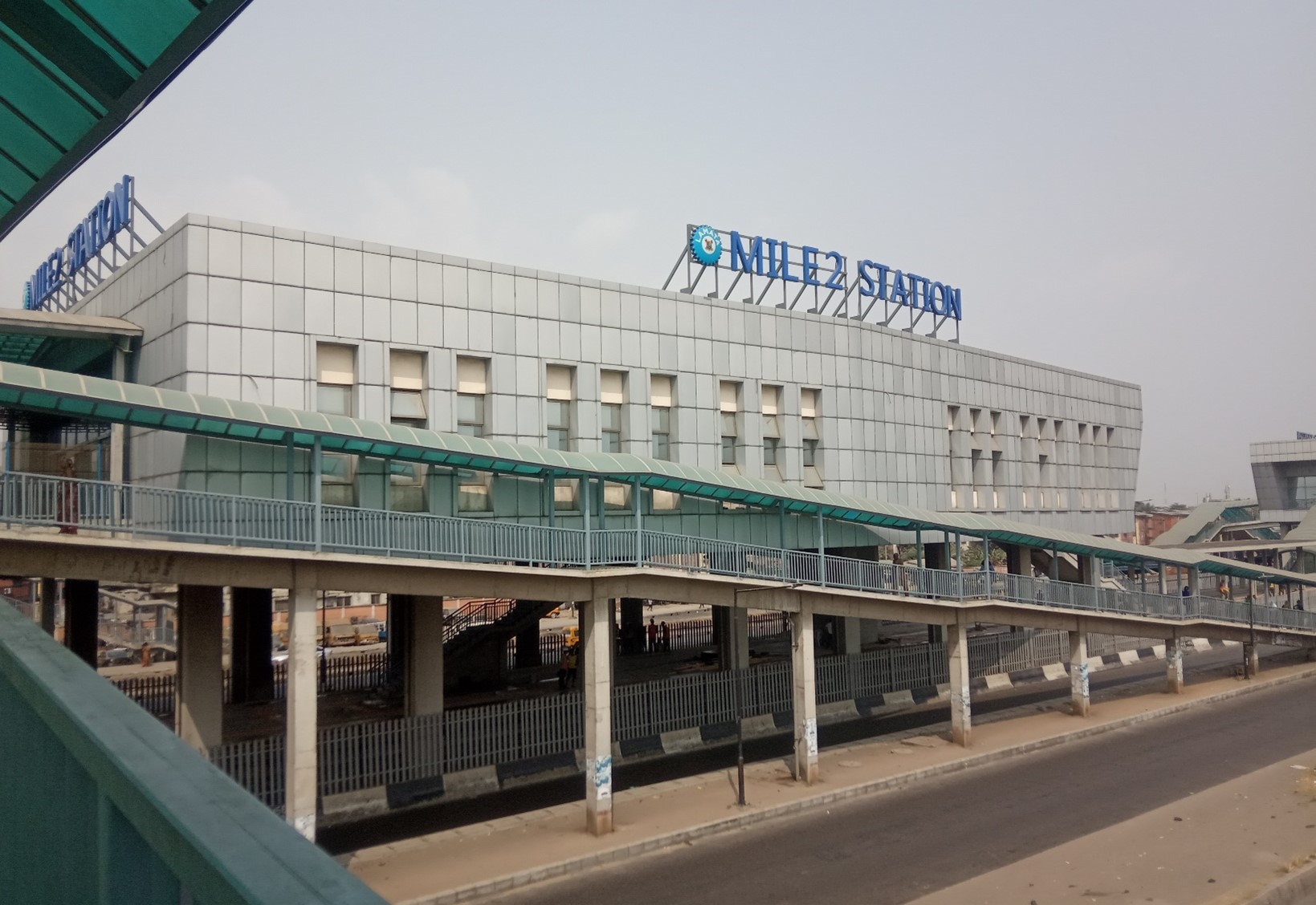 View of part of the newly built Mile 2 Station along the Lagos Blue Rail Mass Transit sponsored by the Lagos State Government with China Civil Engineering Construction Company as the contractors.