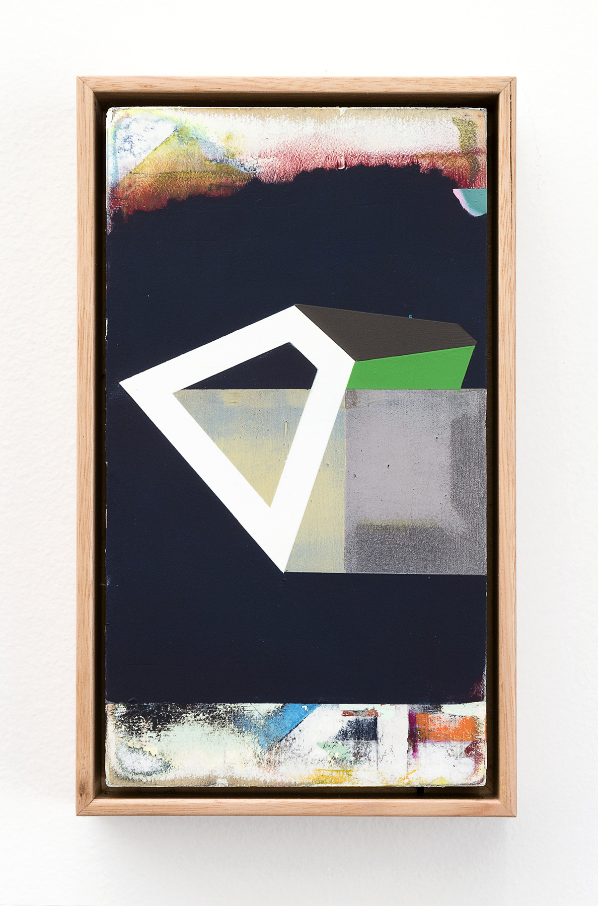 Typography Two, 2021, oil and pencil on wood, 25 x 15cm*