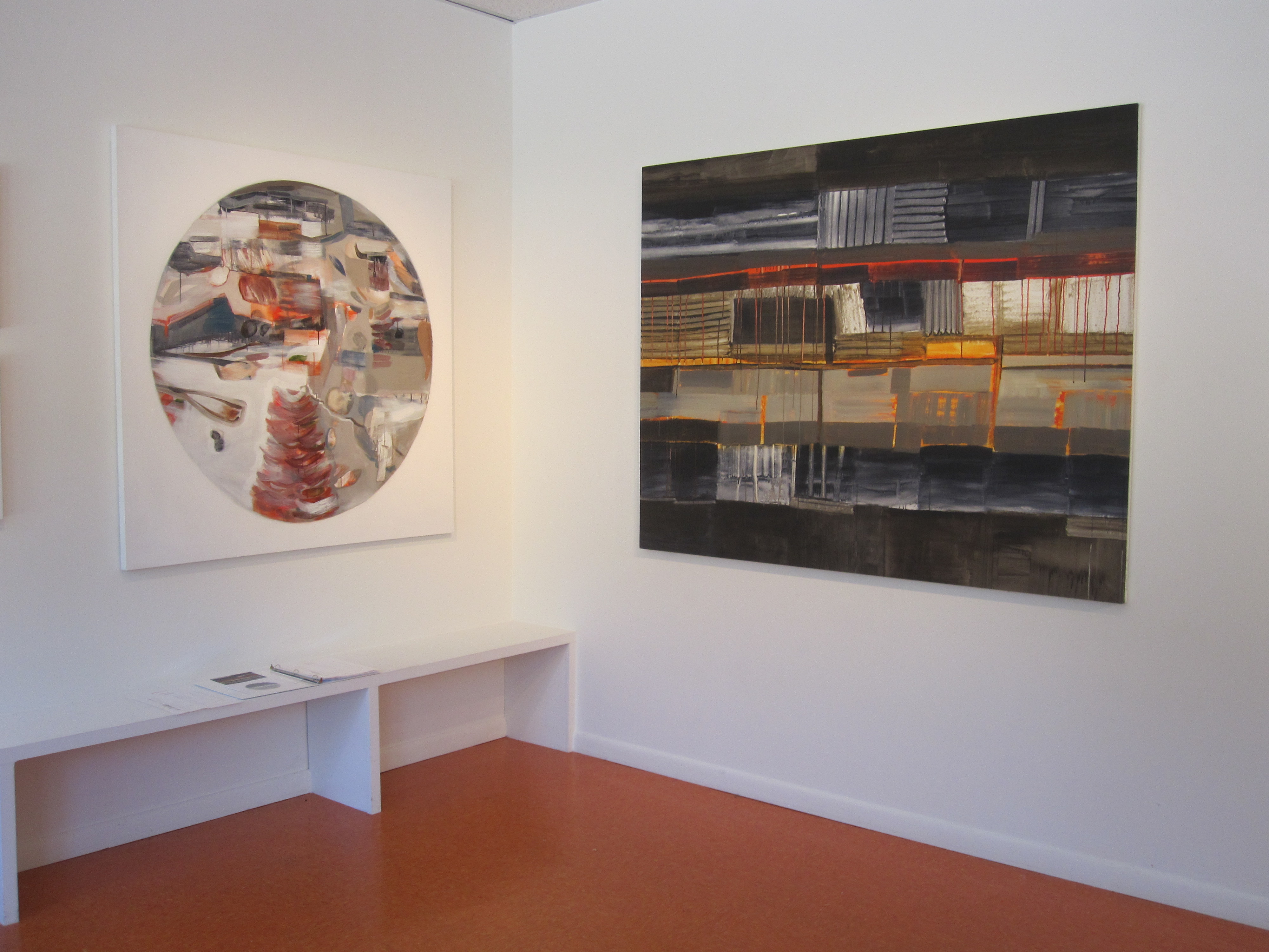 above below across and everywhere - 53x53" and History Painting 2- 53x72" 2007