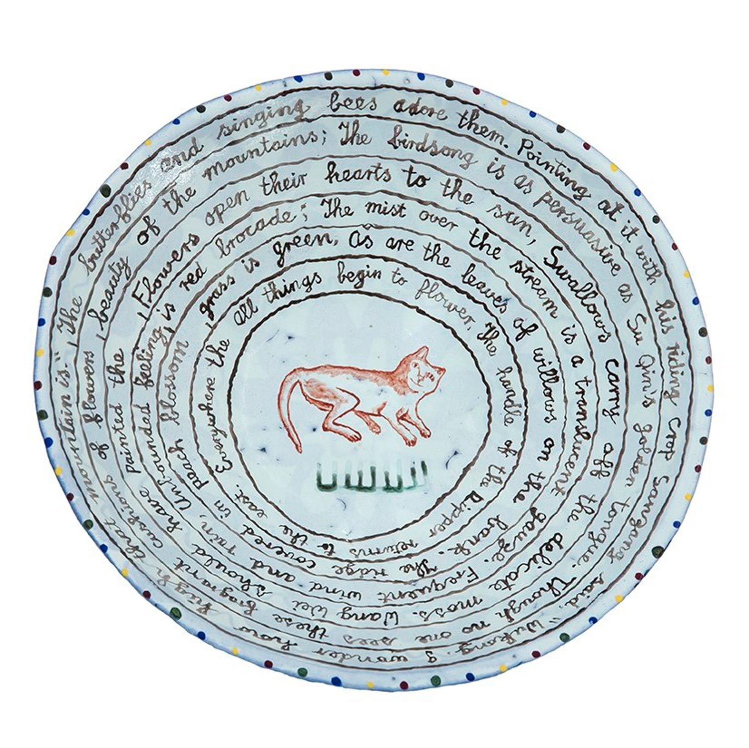 Spiral of Words, 6.2.2014Glazed ceramic stonewareDiameter 26.5cm