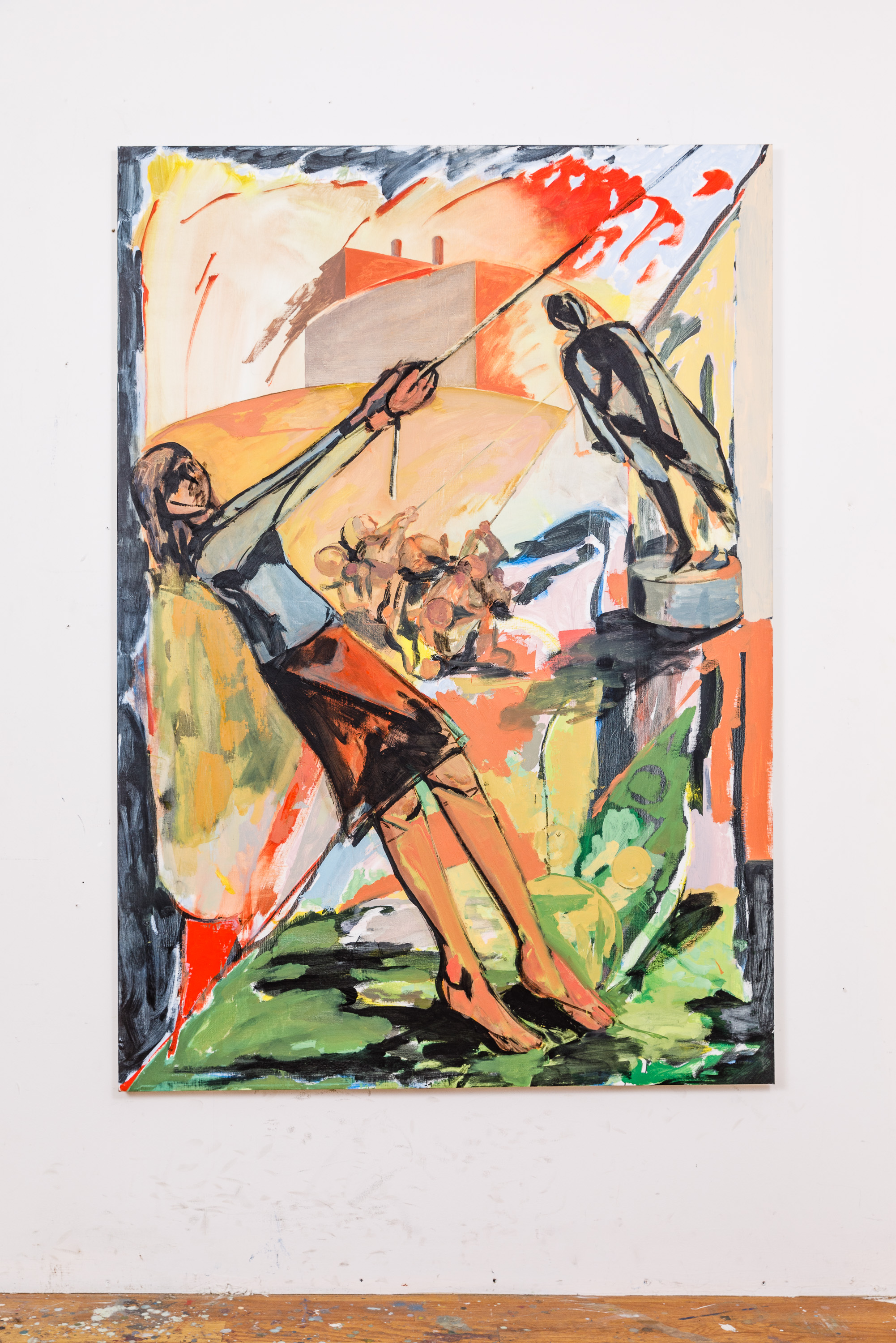 New Statues, 2017-2019 Oil on Linen, 64"x43"