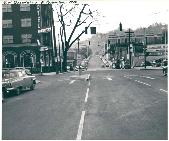 SW Broadway & Columbia, 1950