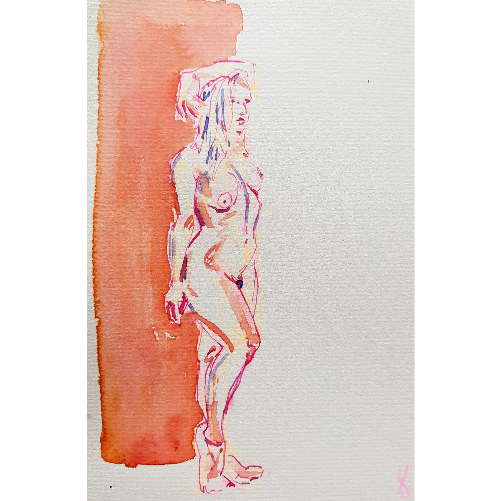 Francoise 8/8, watercolour on paper, 21 x 15cm, 