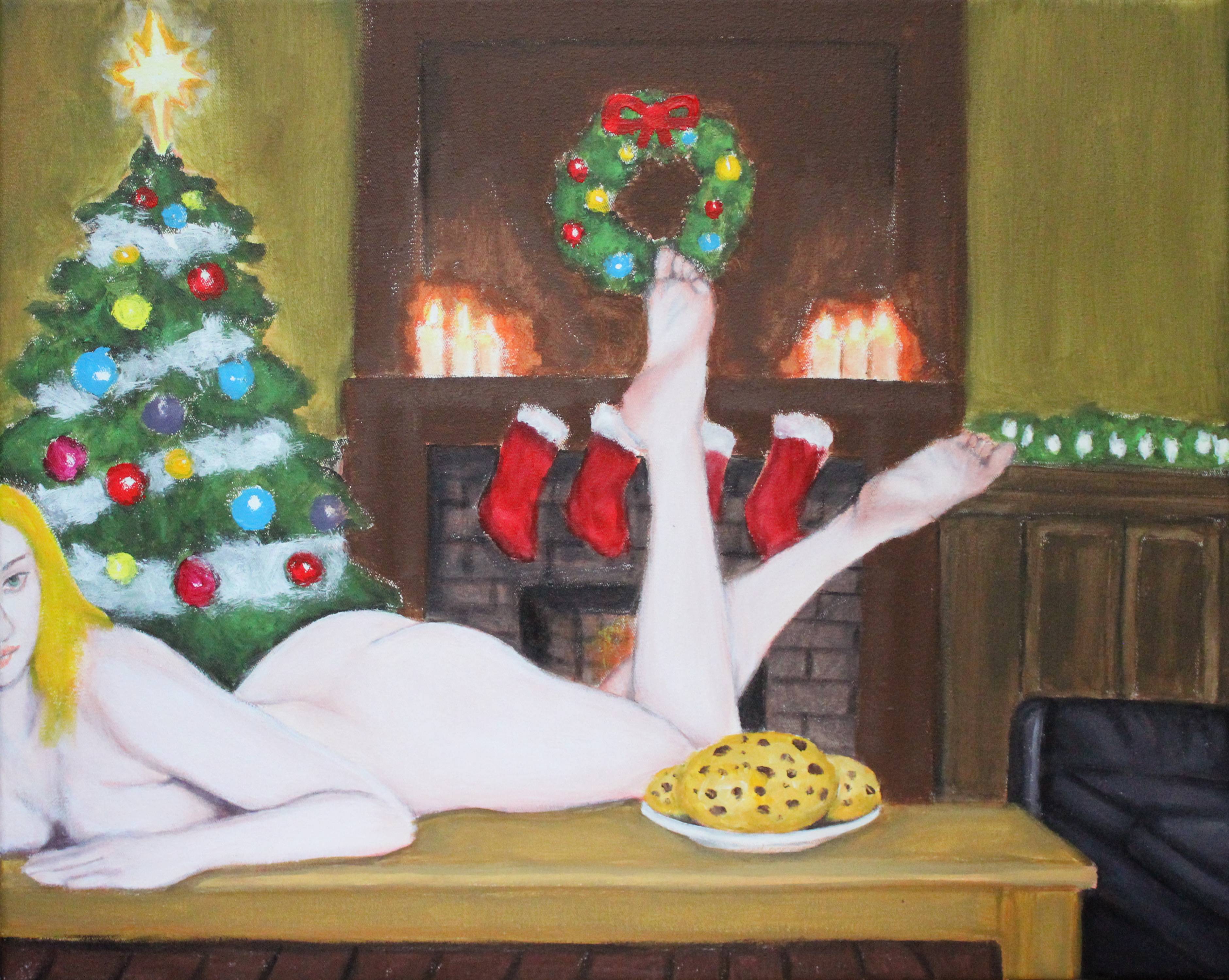 Milk and cooklies, Acrylic on canvas, 40x50 cm, 2022