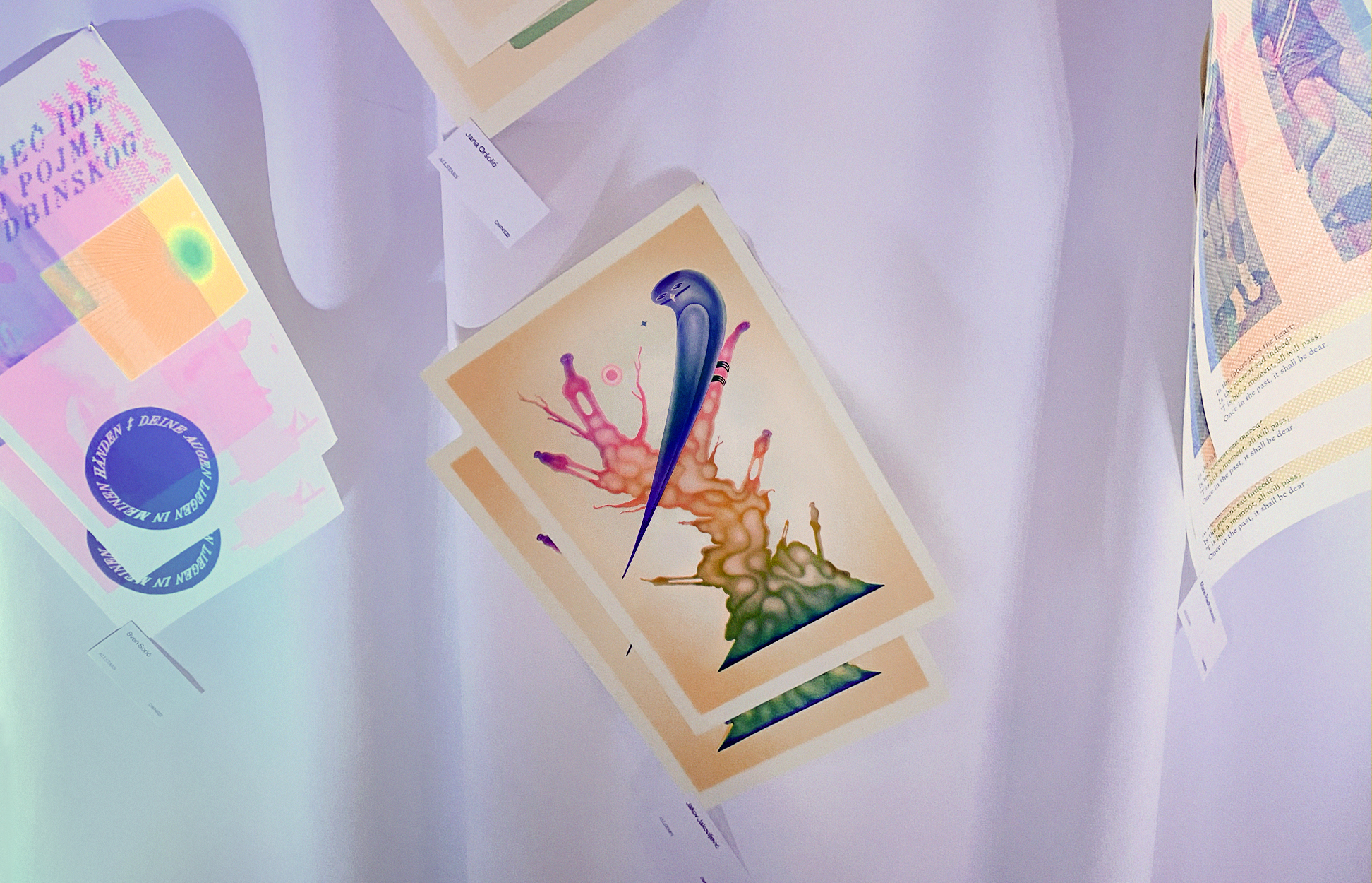 The illustration was printed usign 3-color risography and was part of a group exhibition featuring 46 artists