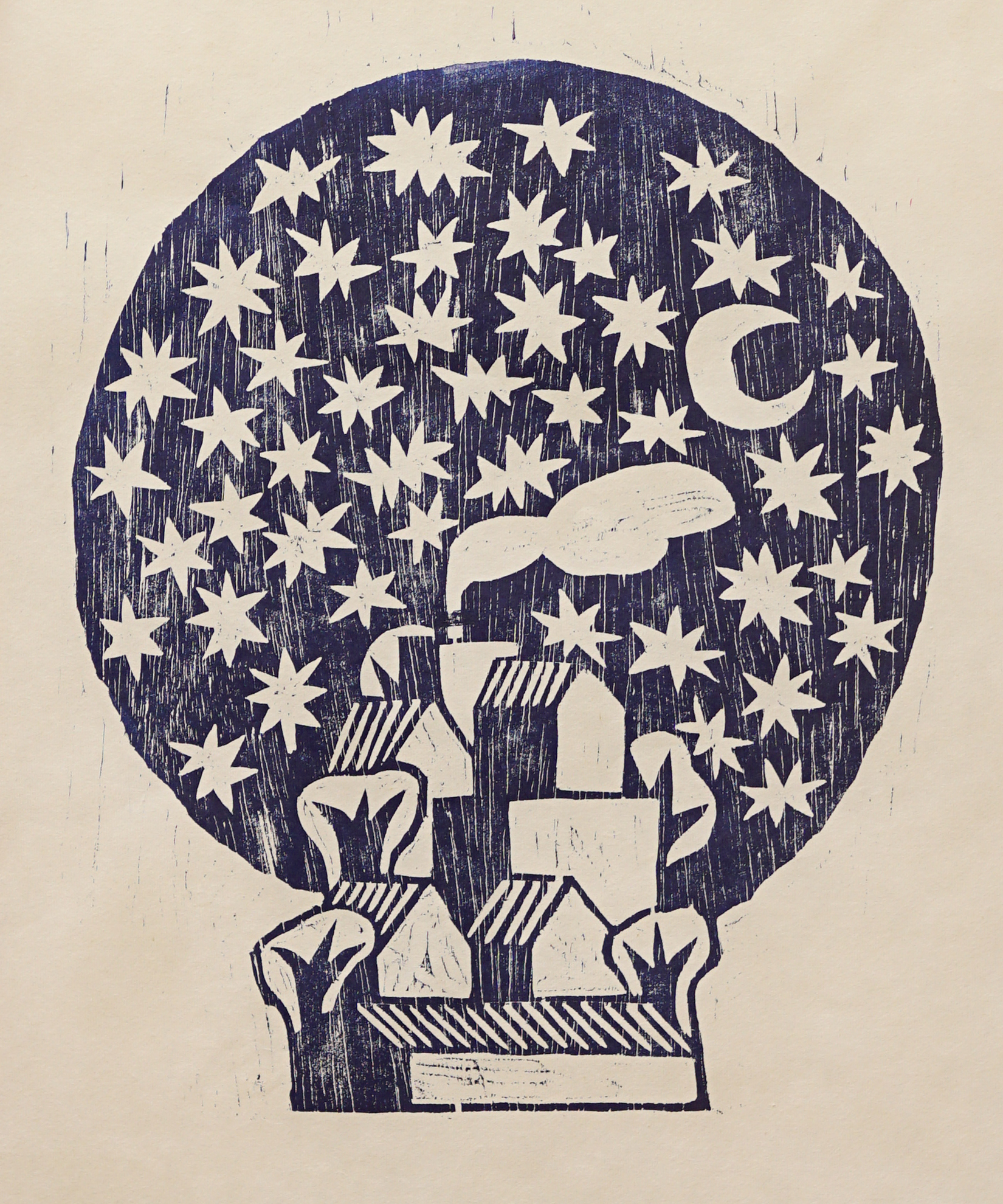 This Sweet Dark Night, woodcut