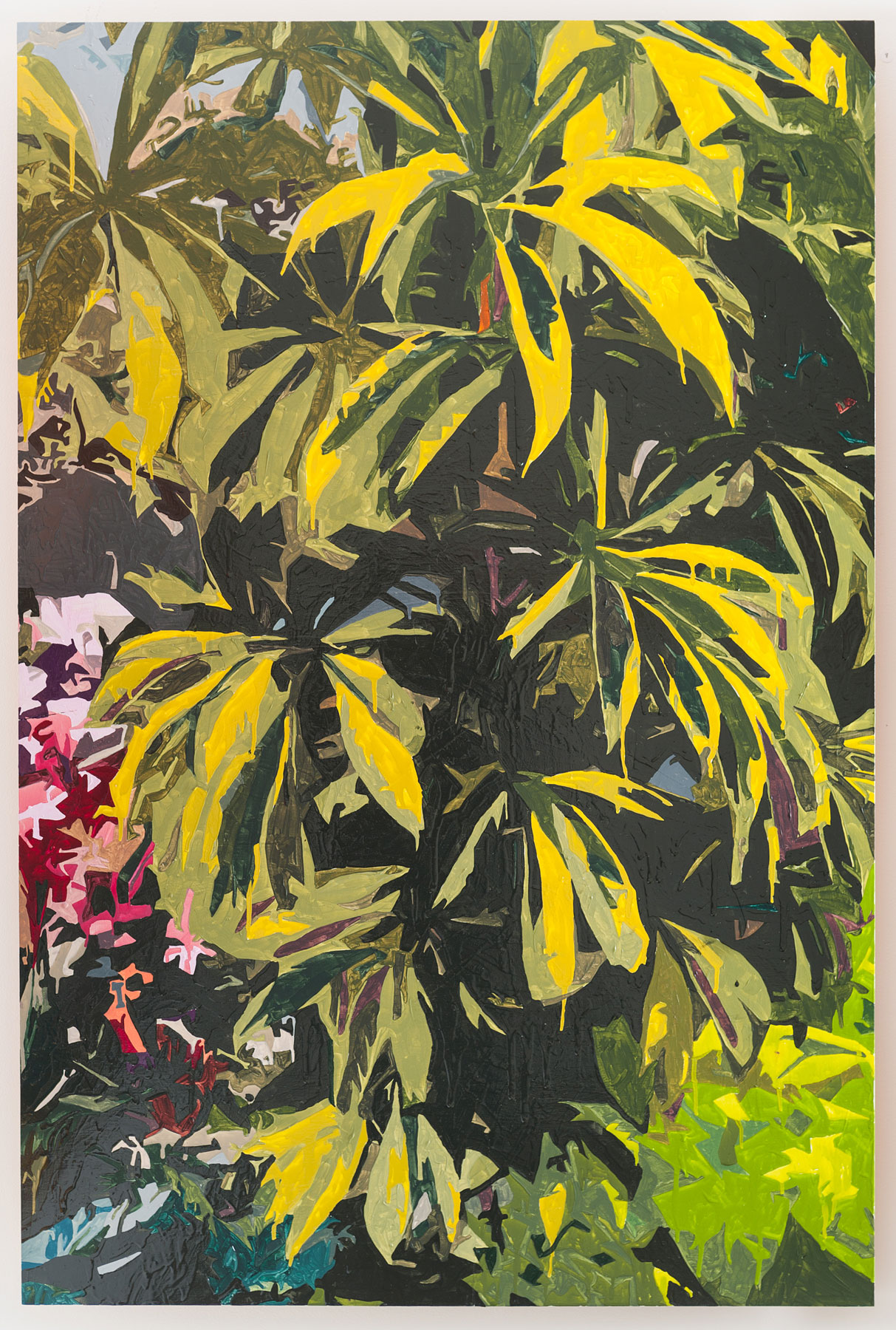 Umbrella Plant, Enamel and Acrylic on Plywood, 120x80cm, 2016