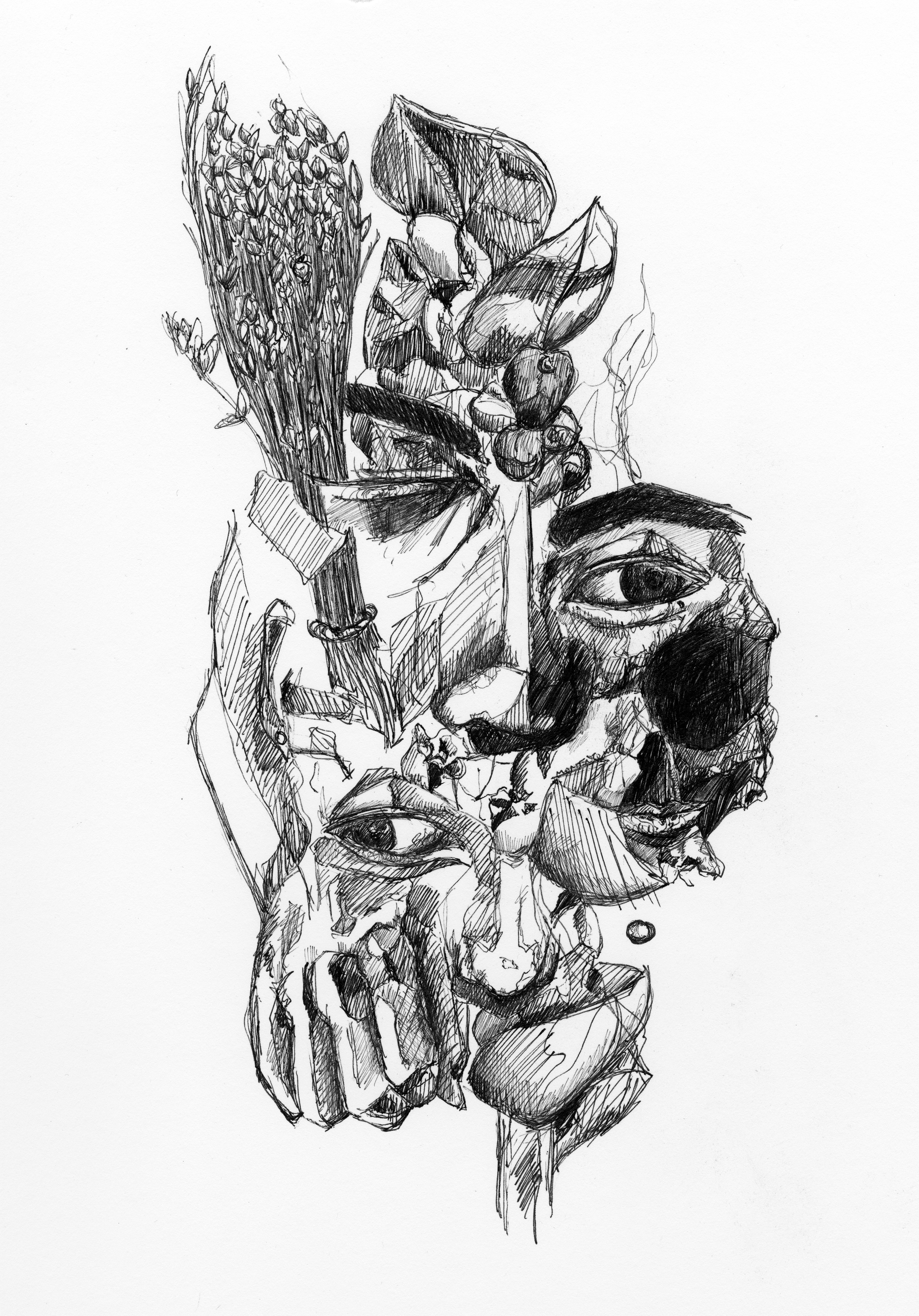 Self-Portrait, 2019 (ink on paper)