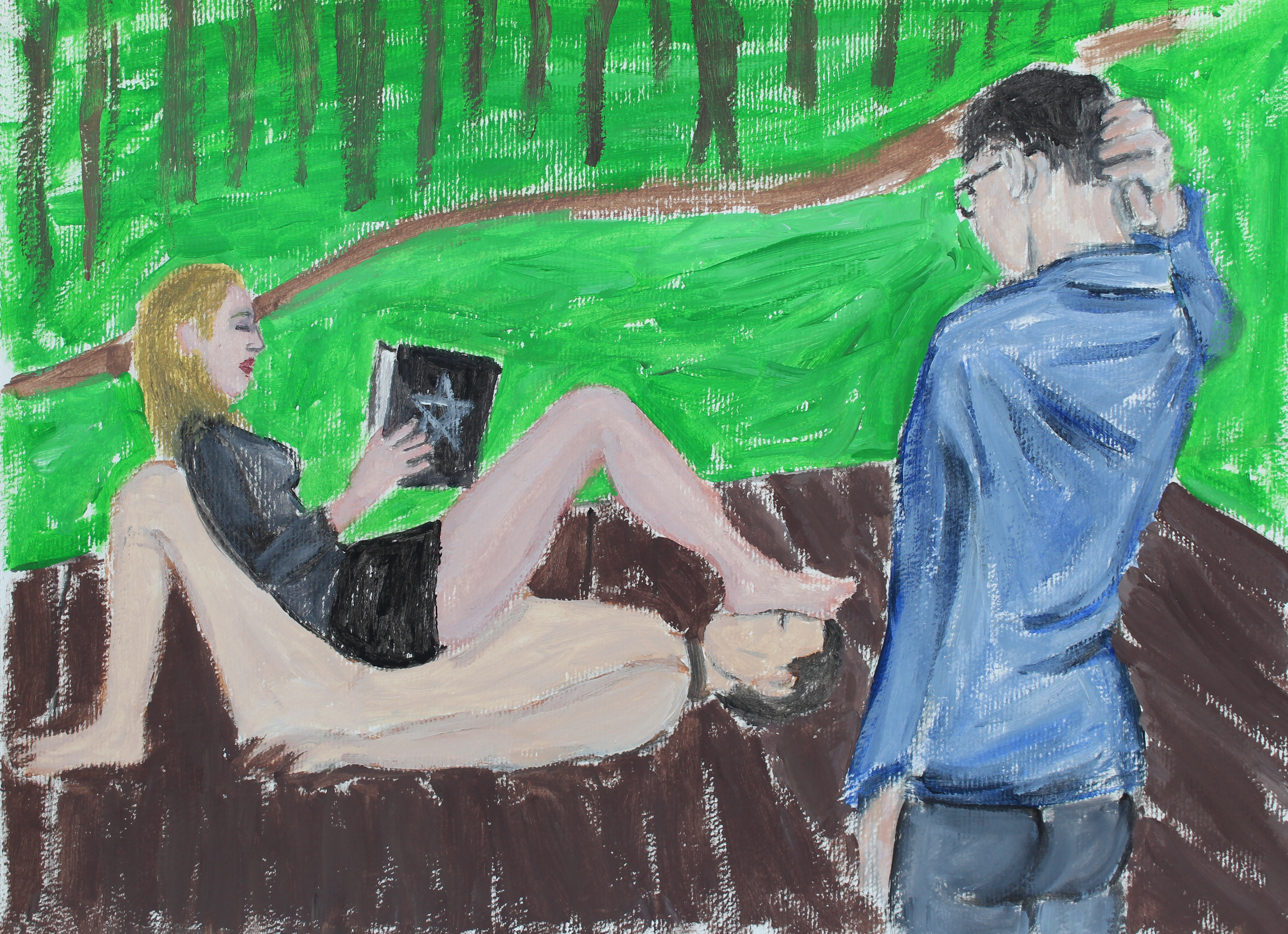 Wet skirt, Acrylic on paper, A3, 2020