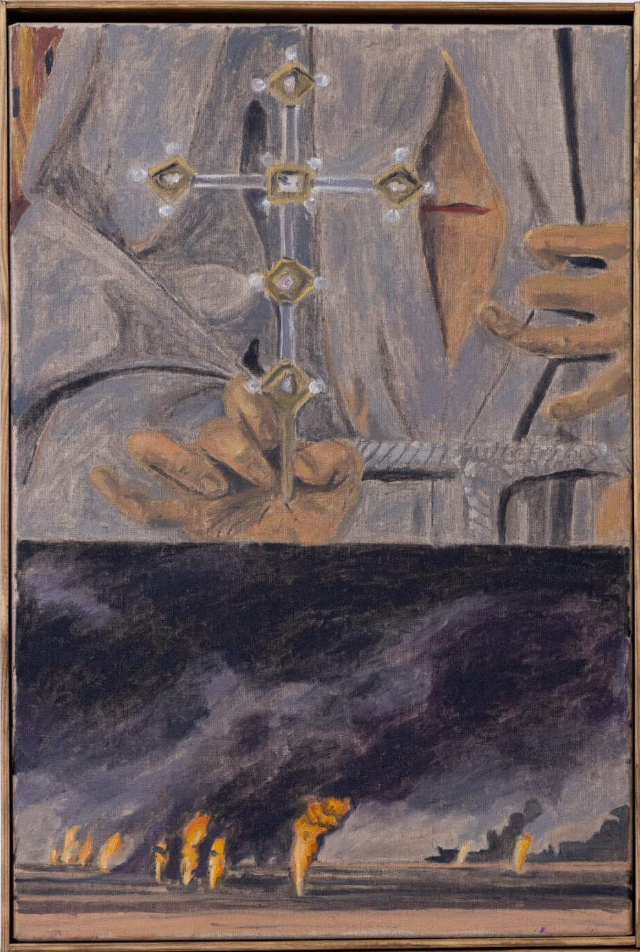 Born for Burning – 57 x 39 cm, oil on linen, pine frame, 2025