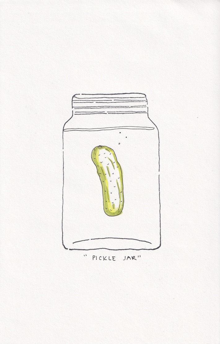 "Pickle Jar", Ink on Paper, 2020.