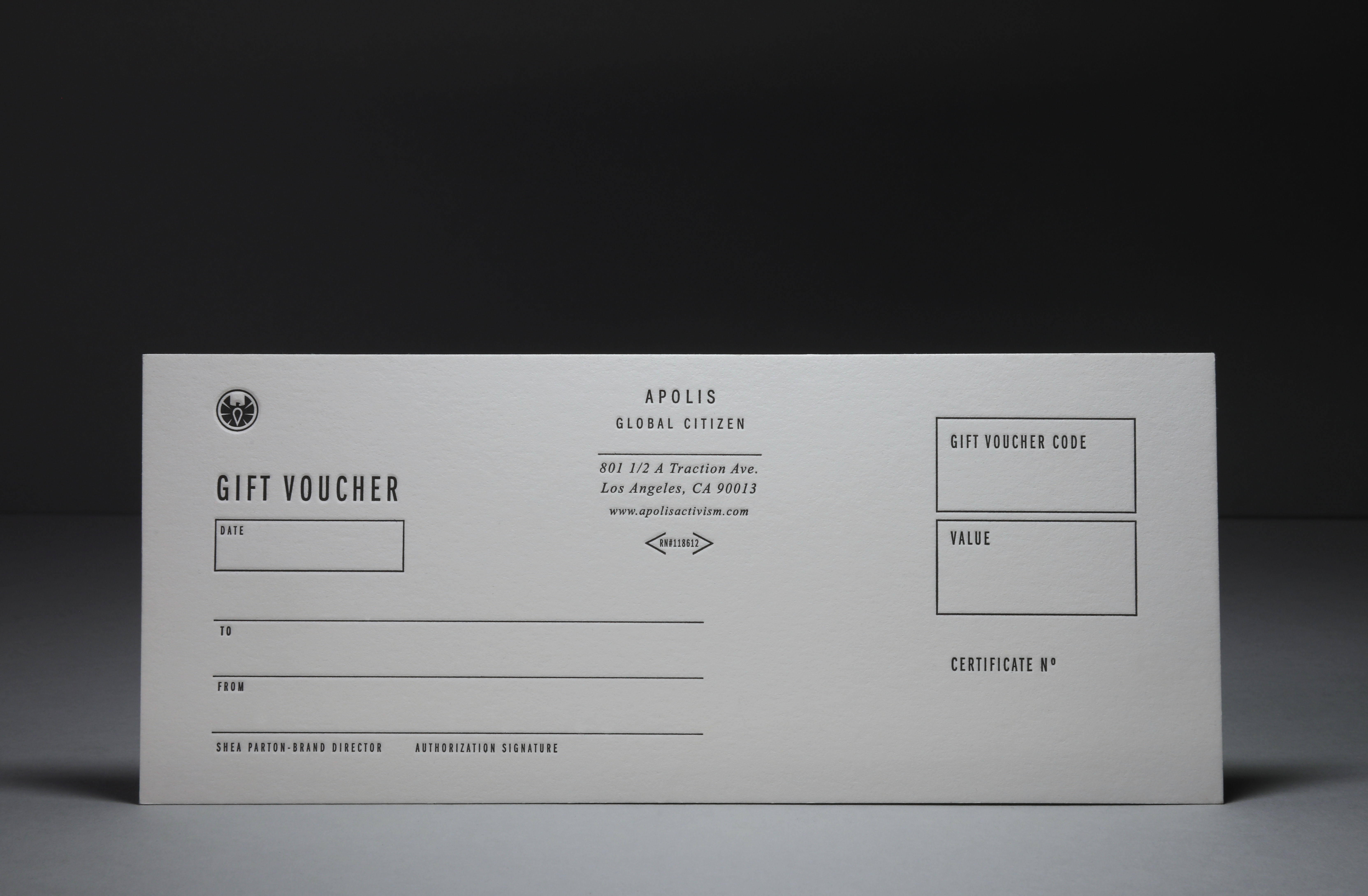 LETTERPRESSApolis gift voucher