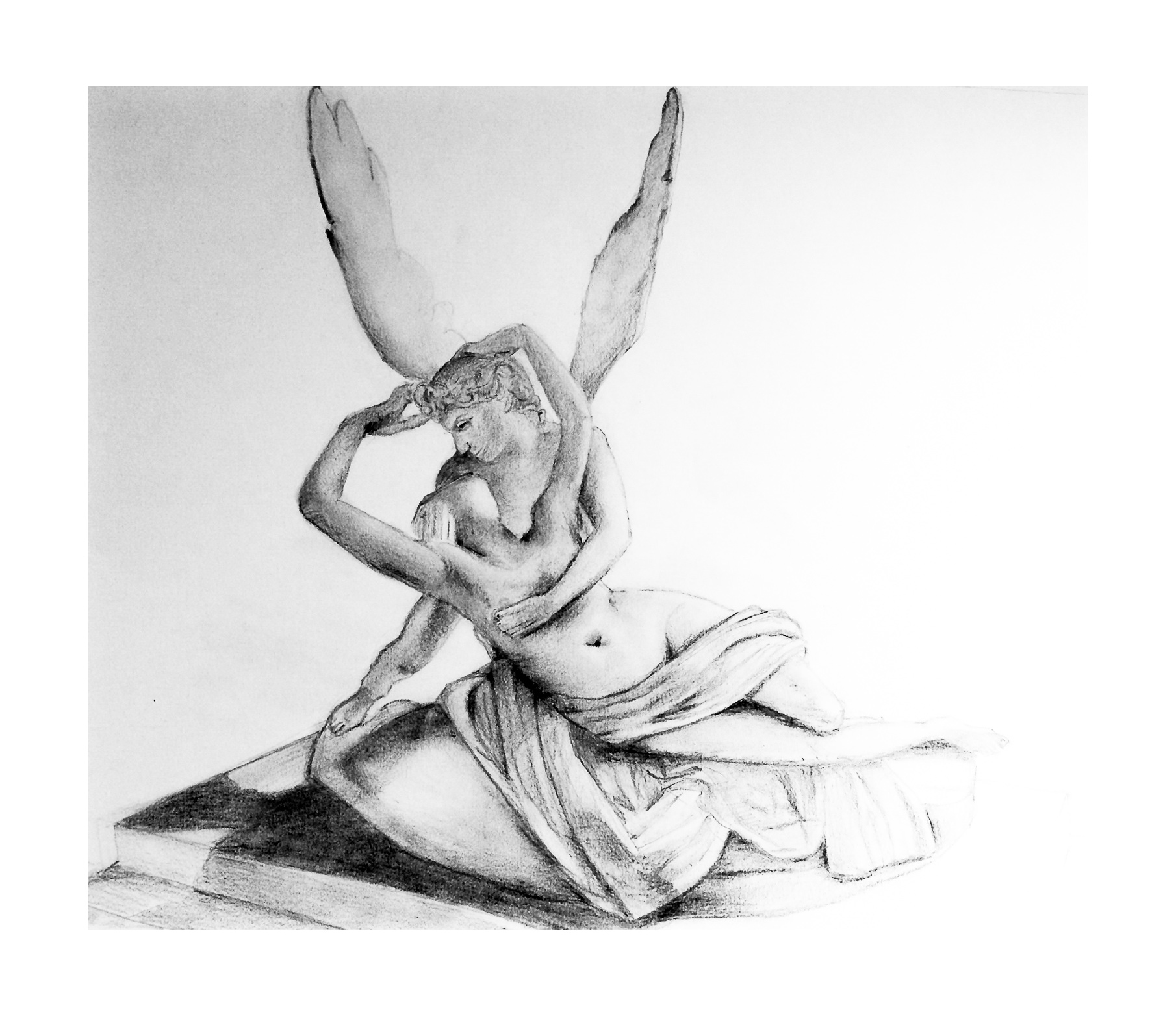 Amore e Psiche - Carboncino su carta 