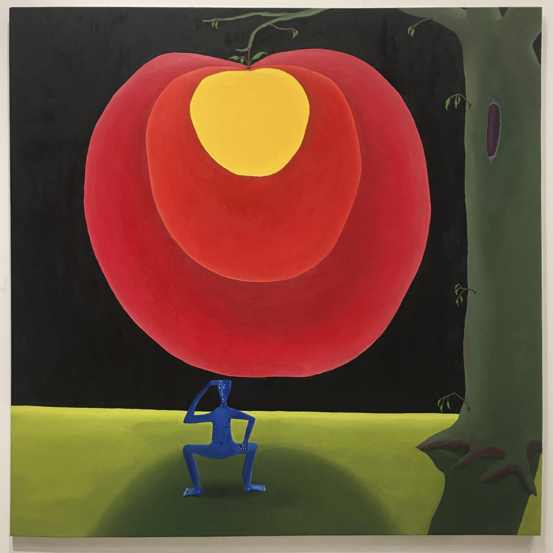 Know Your Death (Keep Walking). Oil on Canvas. 48x48". 2022. Painting. Owned by Puru Voruganti.