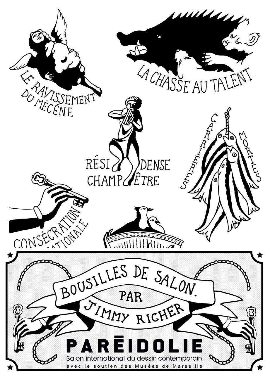 Jimmy Richer Planche de tatouages éphémères PAREIDOLIE 2025