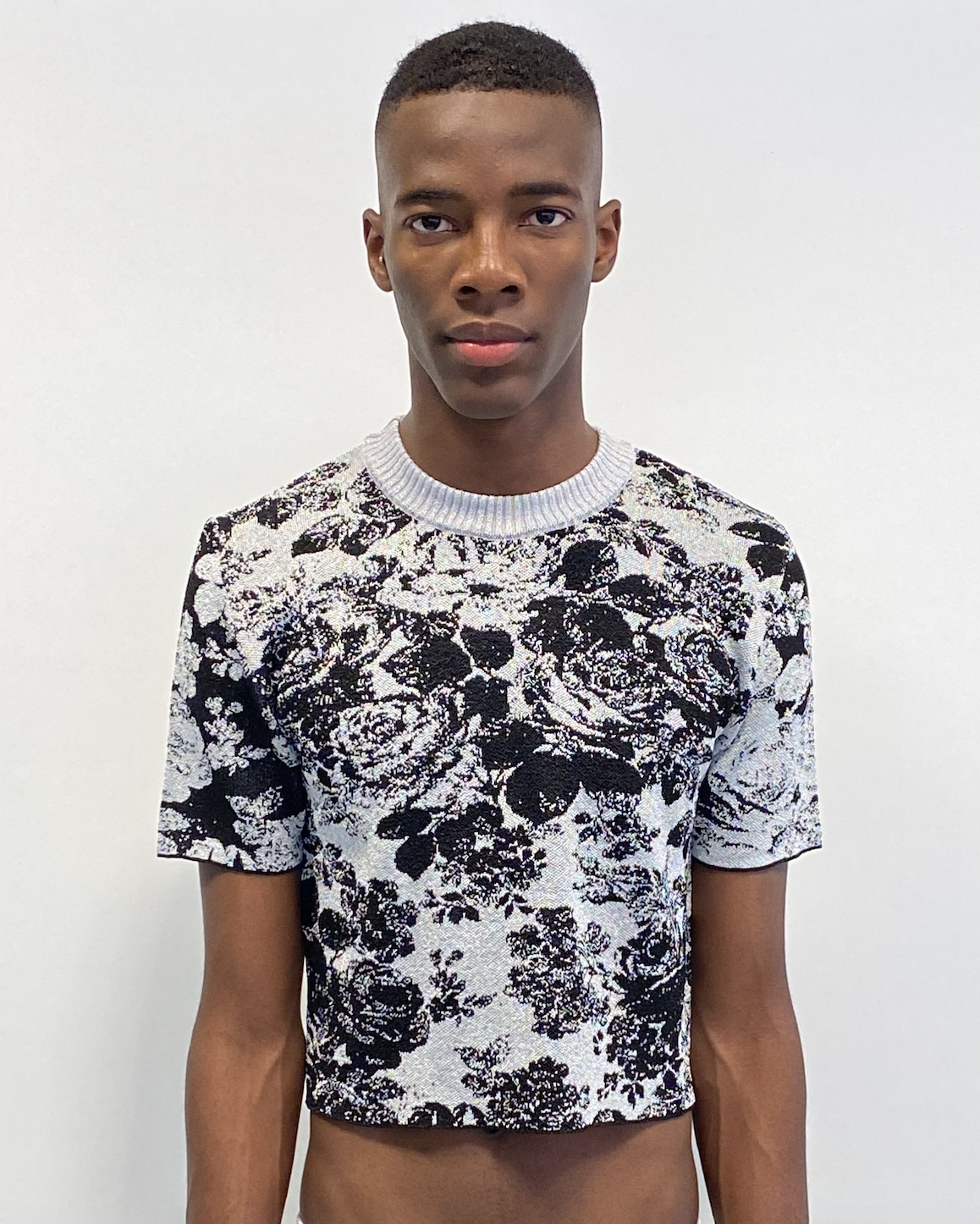 Silver Knit Flower T-shirt