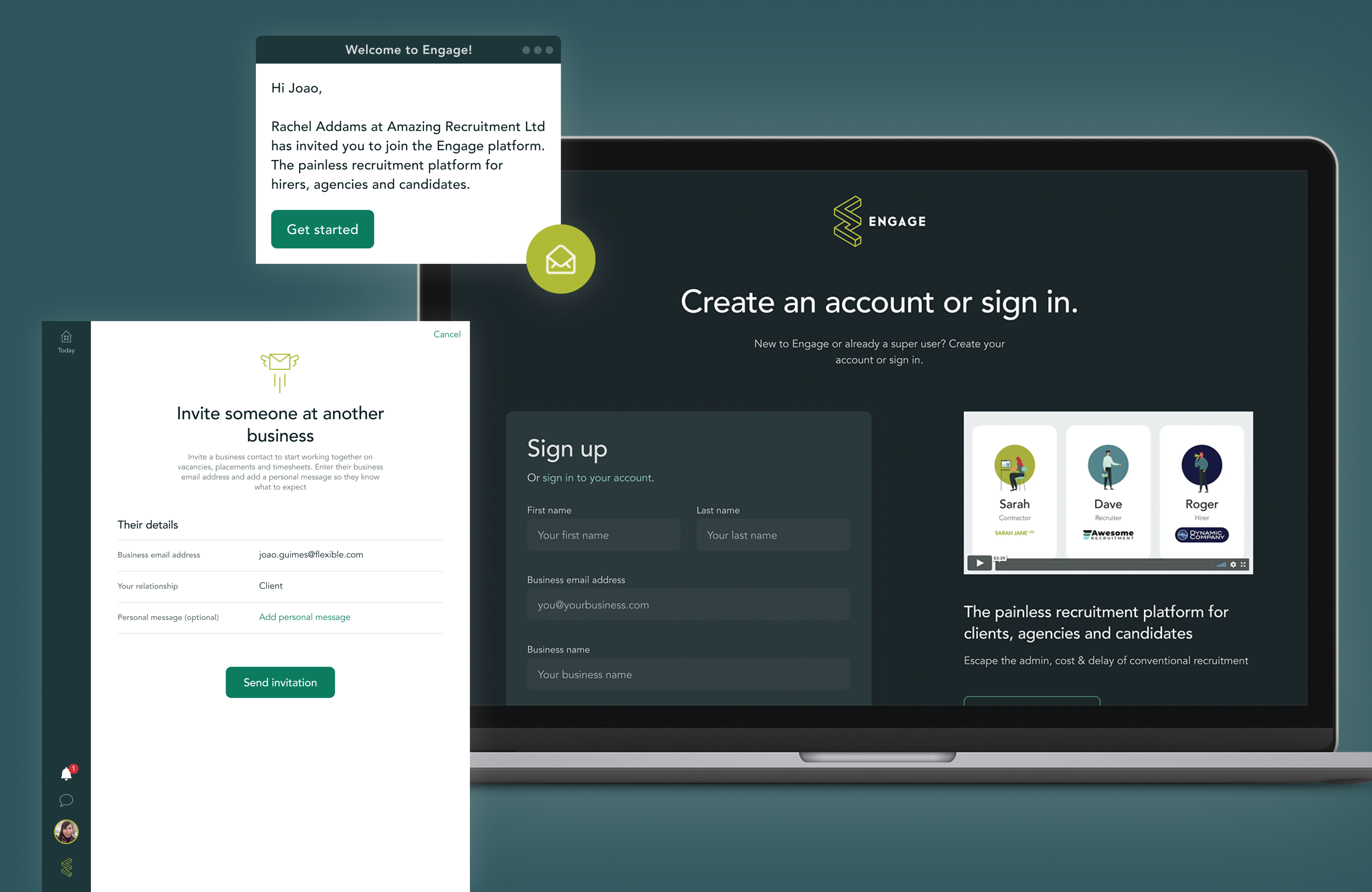 New invite business UI