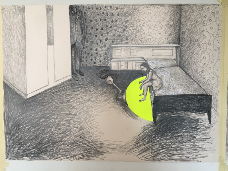  LA STORIA DELLA LAMPADA    2018 matita su carta cm70x120 