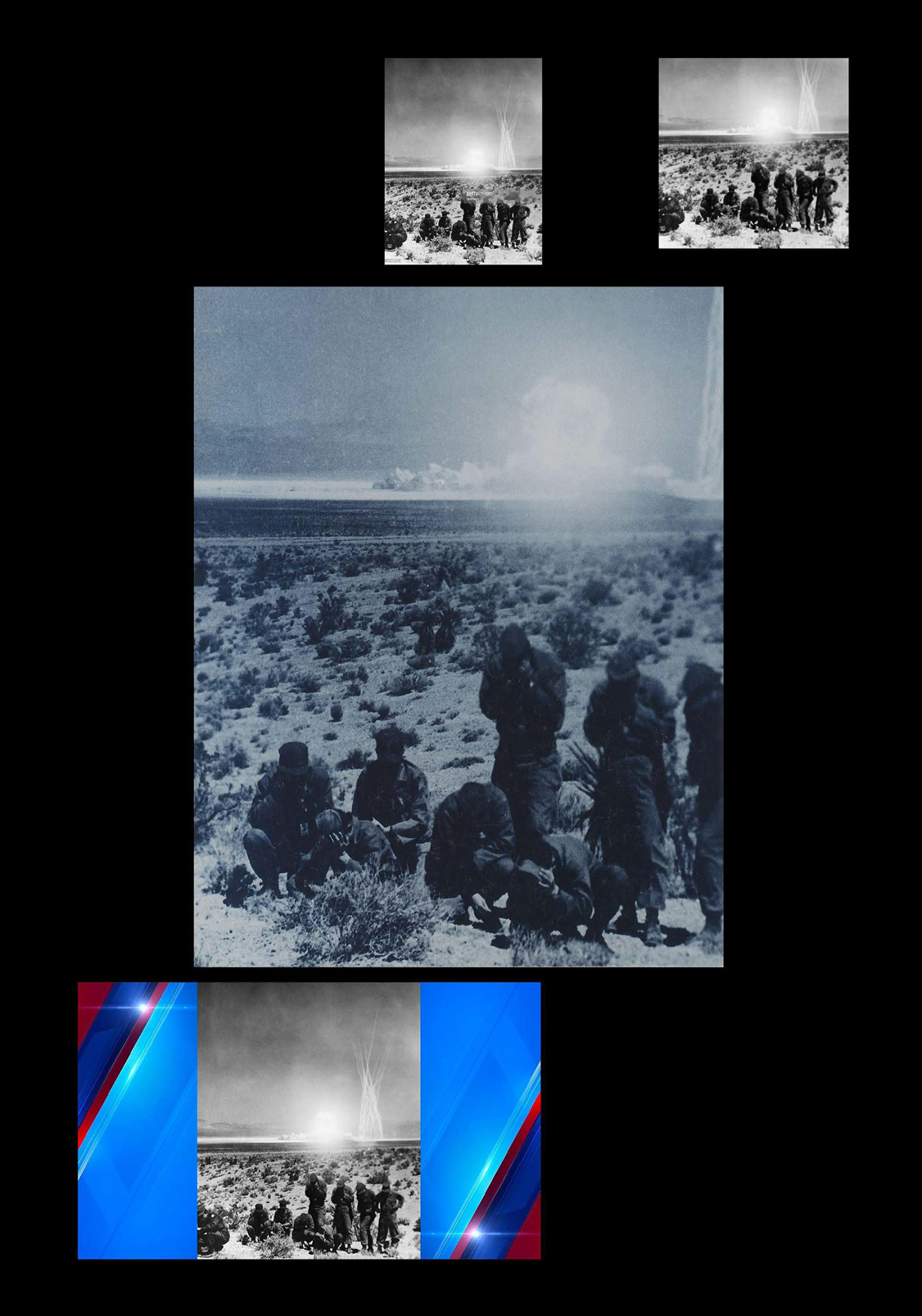 Soliders witness nuclear explosion in 1955.
