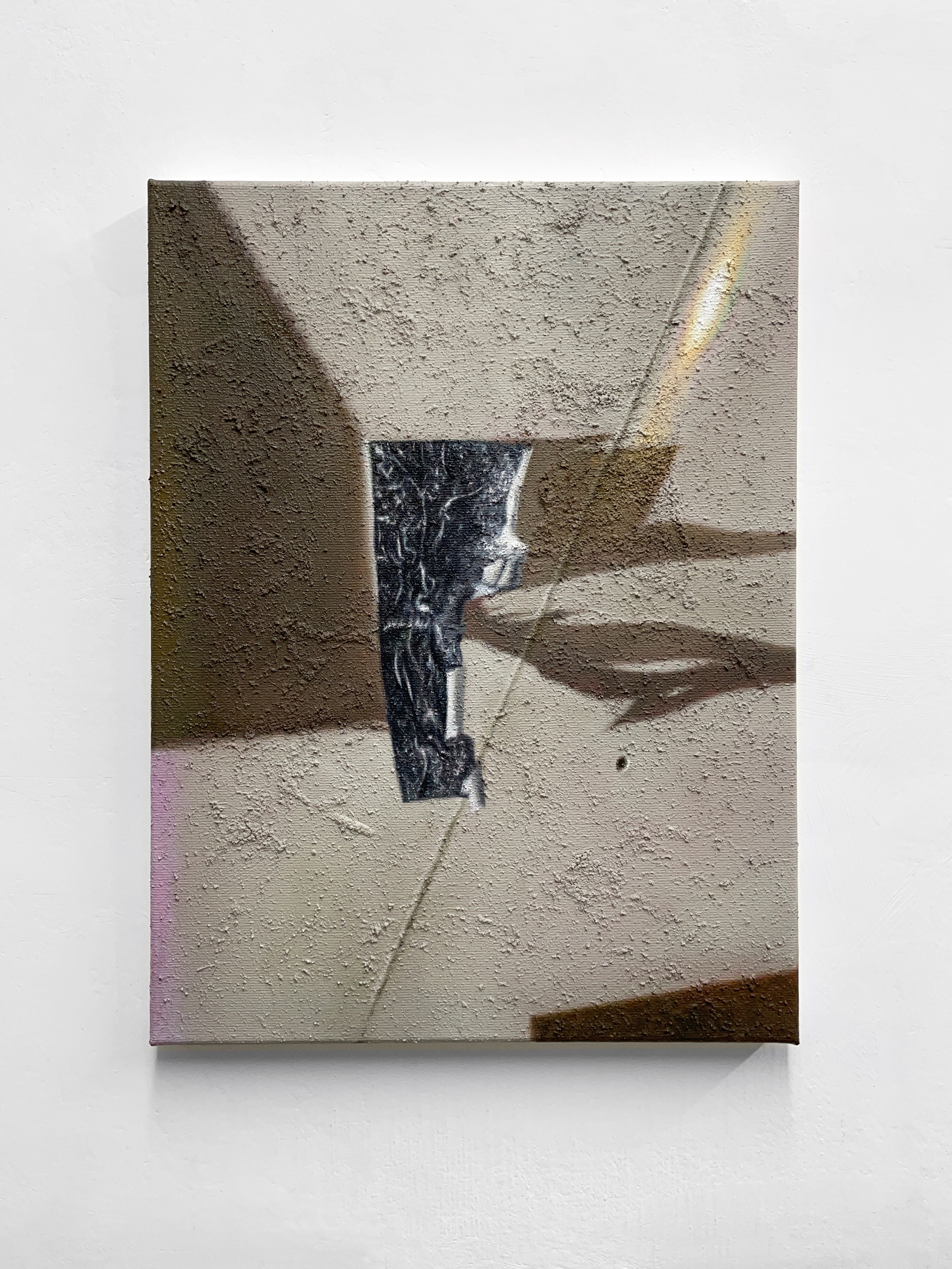 Found DrawingSoil, sand, dust, acrylic, oil on canvas, 40x30 cm, 2025