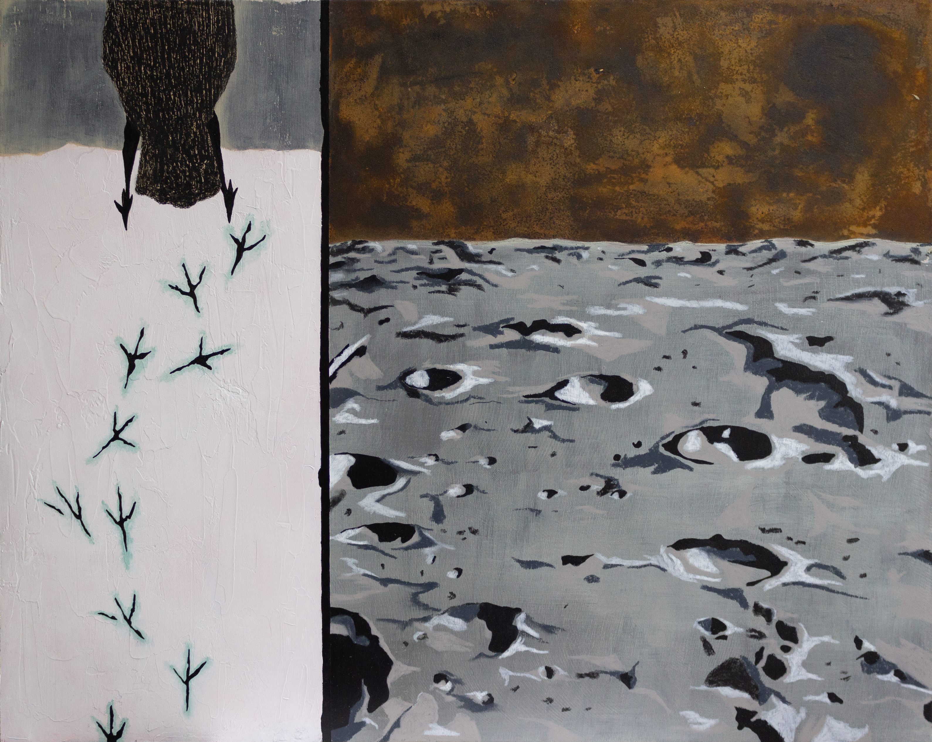 Blasted land // Acrylic & Mixed Media on Board // 50x40cm // 2021