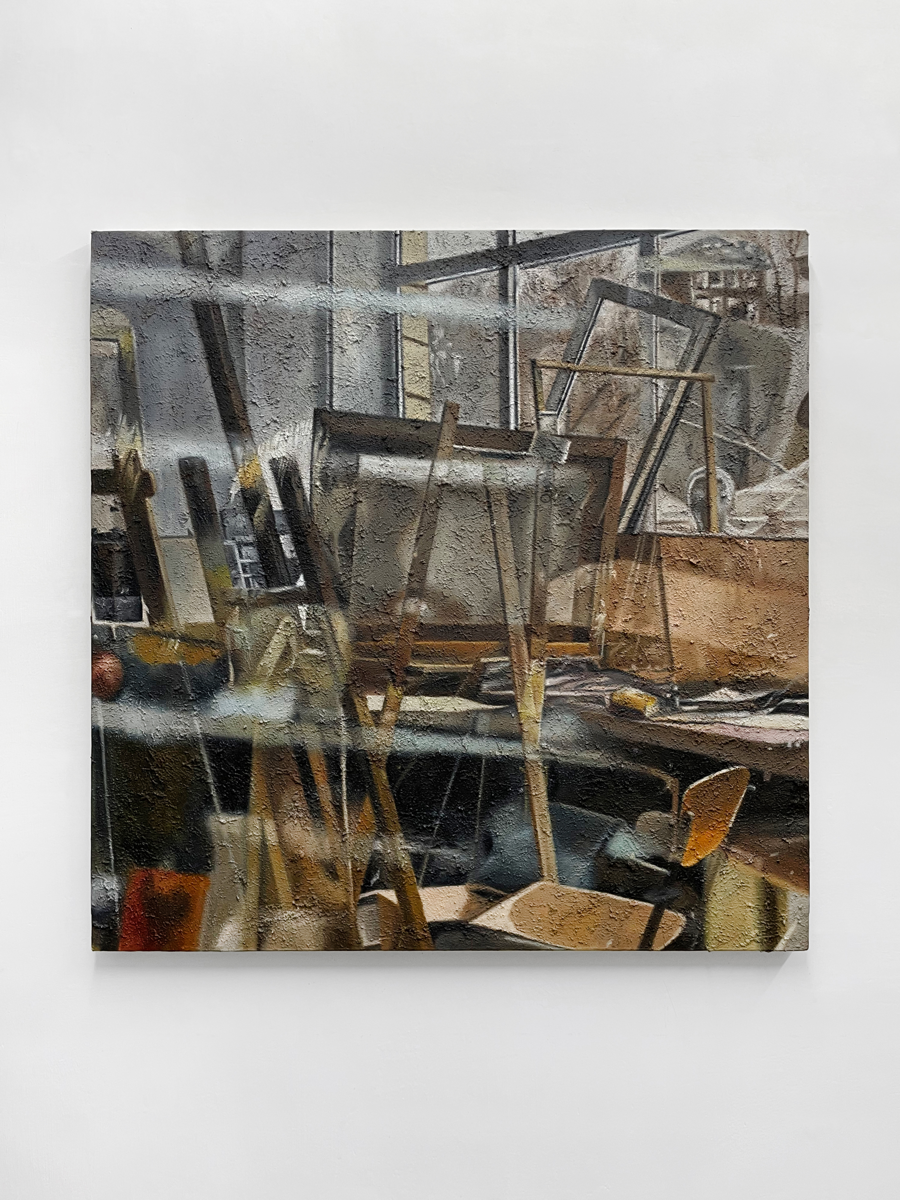 Studio of the Mykhailo Boichuk Kyiv State AcademySoil, sand, dust, acrylic, oil on canvas, 92x92 cm, 2025