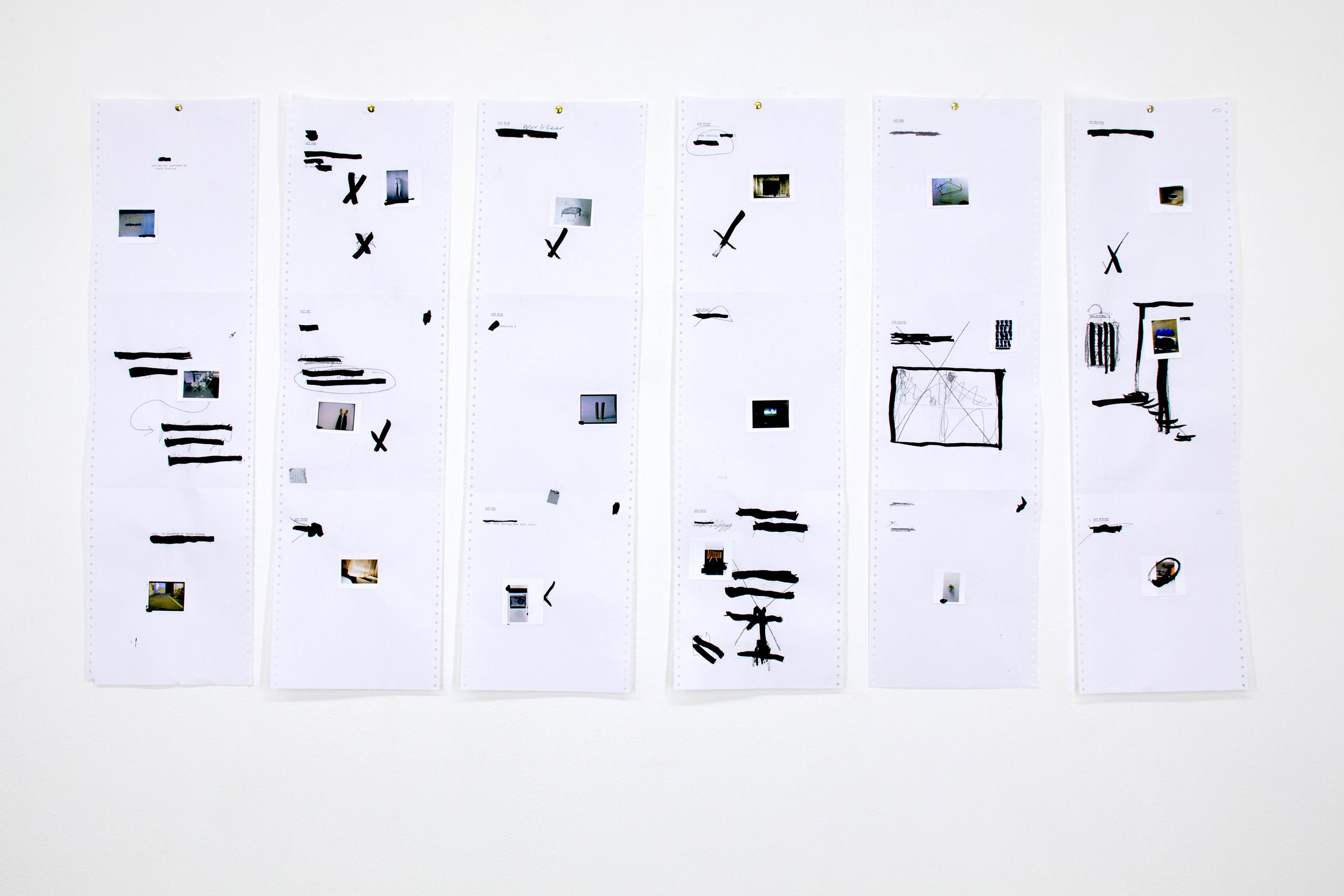 Jared Ginsburg, Script for Interludes (2017) | Mixed media on continuous paper ; 84 x 24 cm