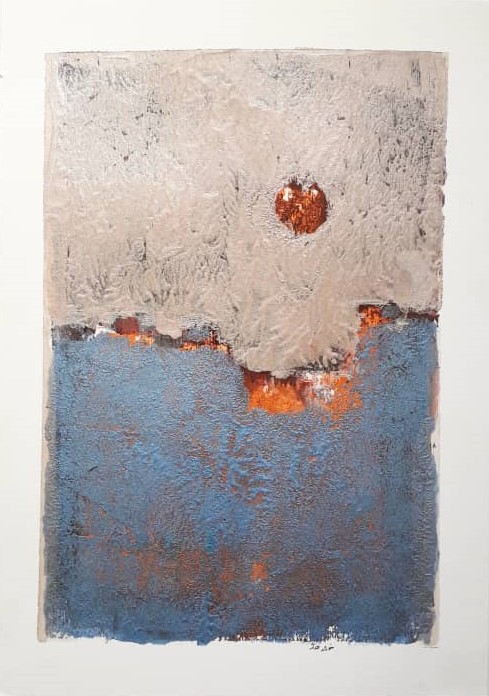 Khalid Abdel Rahman, Untitled 4, 2020, Acrylic Monotype on paper, 35 x 25 cm, $350.00