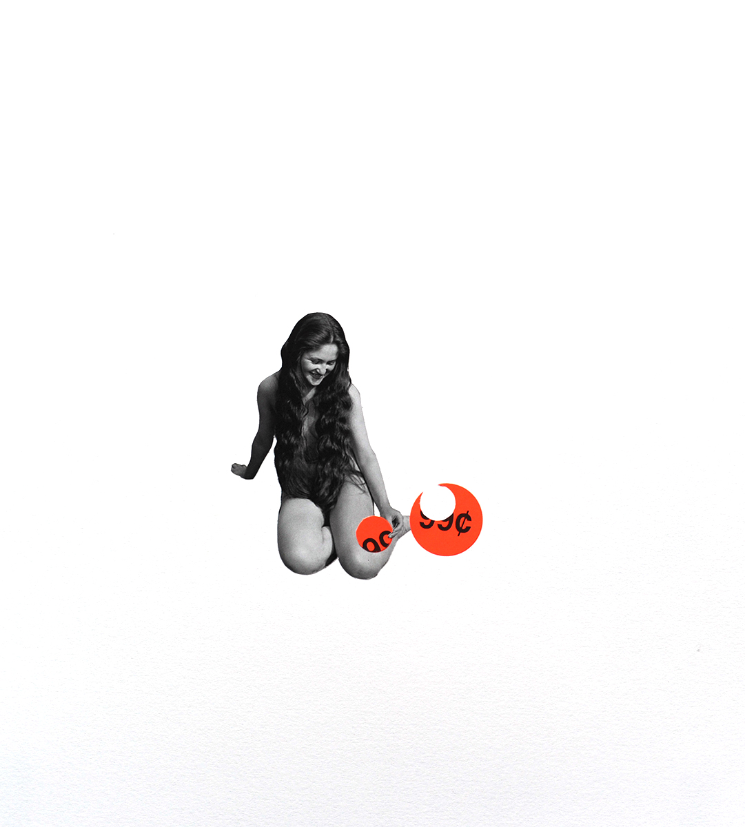 Moderation, collage on paper, 9 x 8 in, 2014