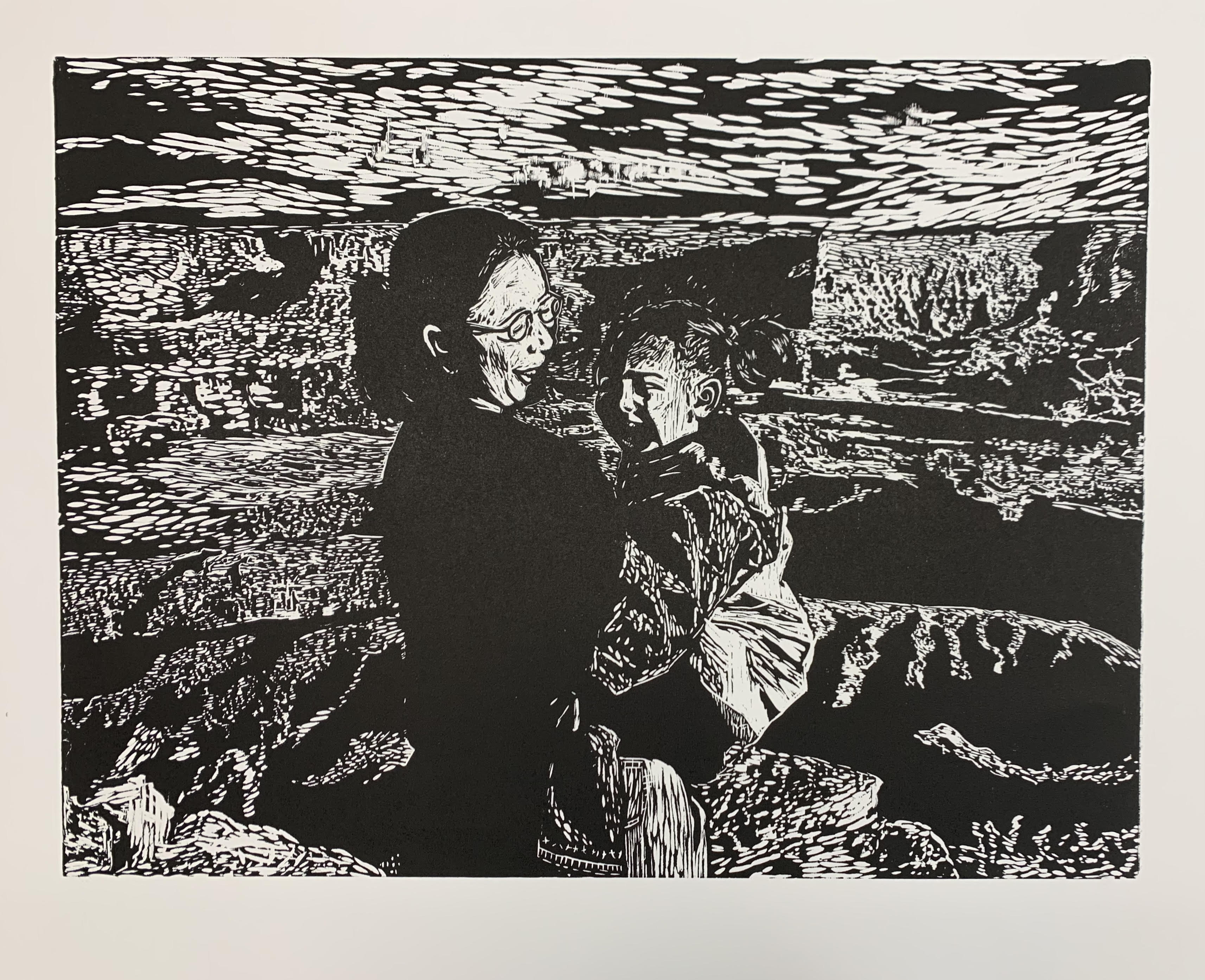 Moab Woodcut Print