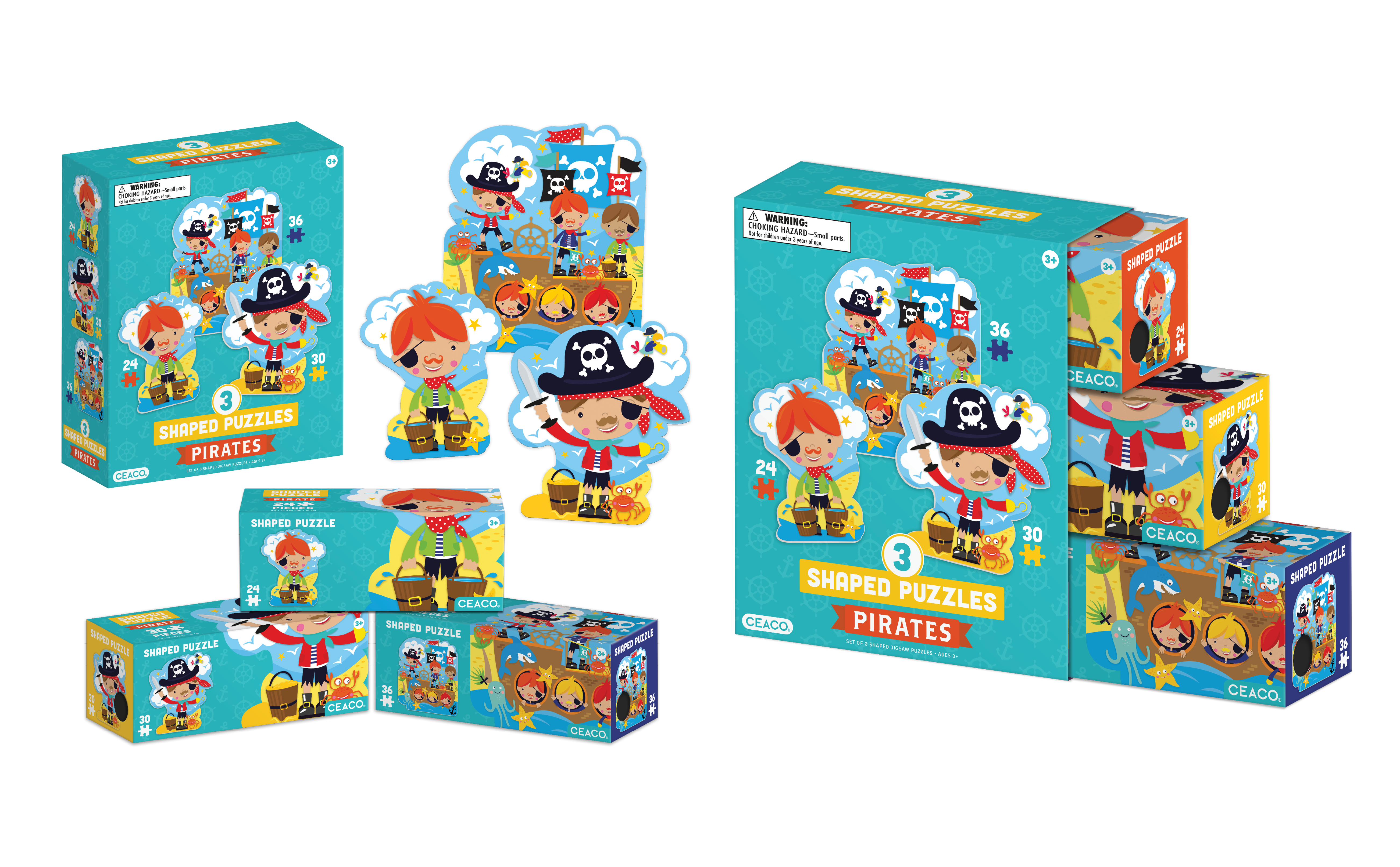 Package Design / Kids 3 in 1 Shaped Puzzle Multipack