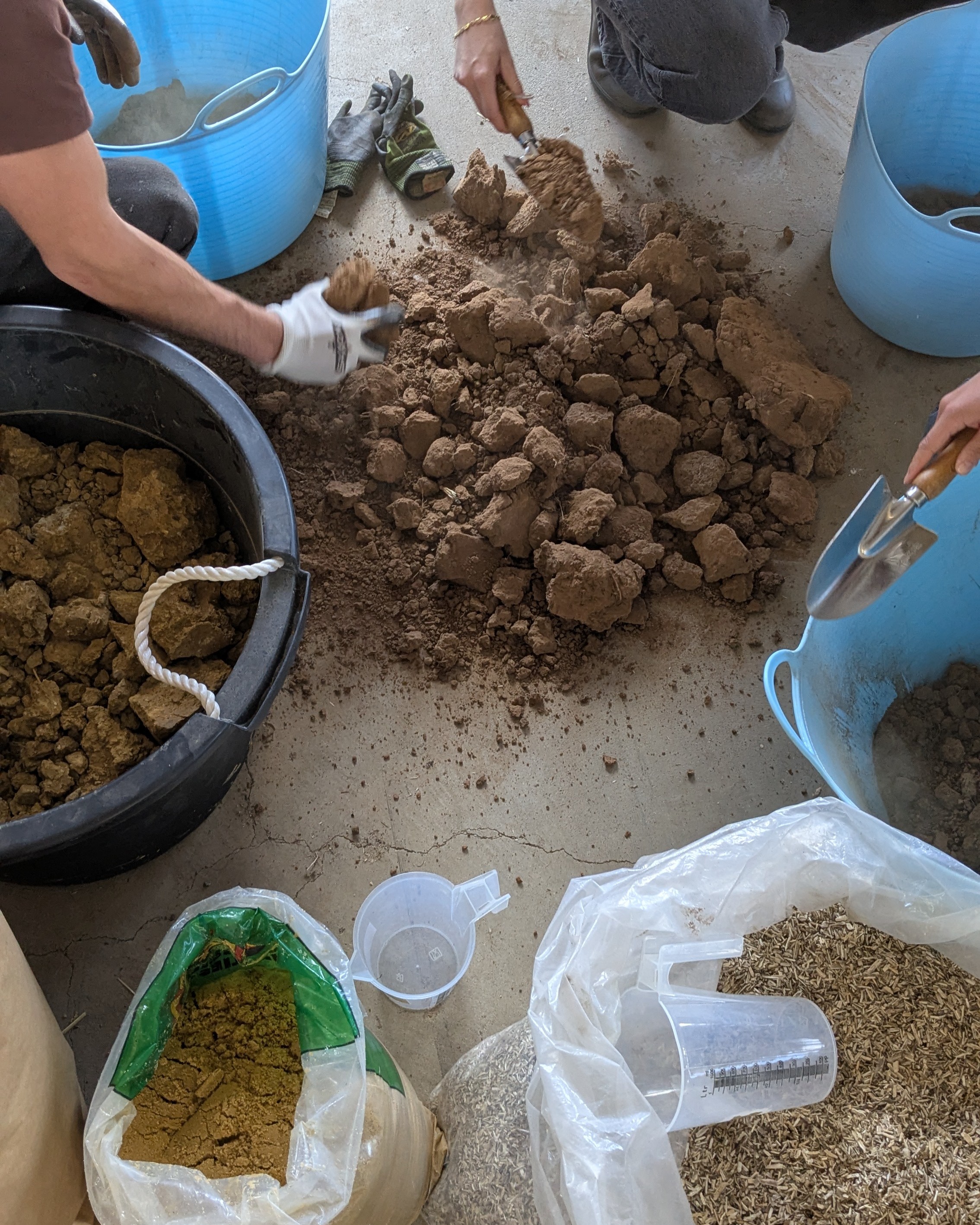 previous workshops making earth blocks