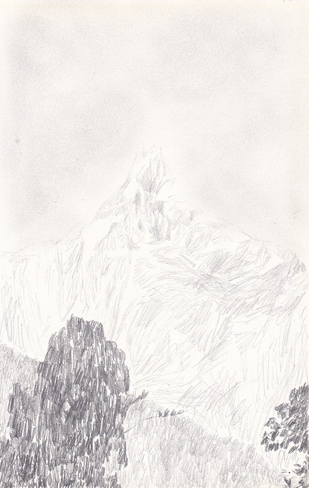 Machapuchare, 2018, pencil on paper, 24.1*17(cm)