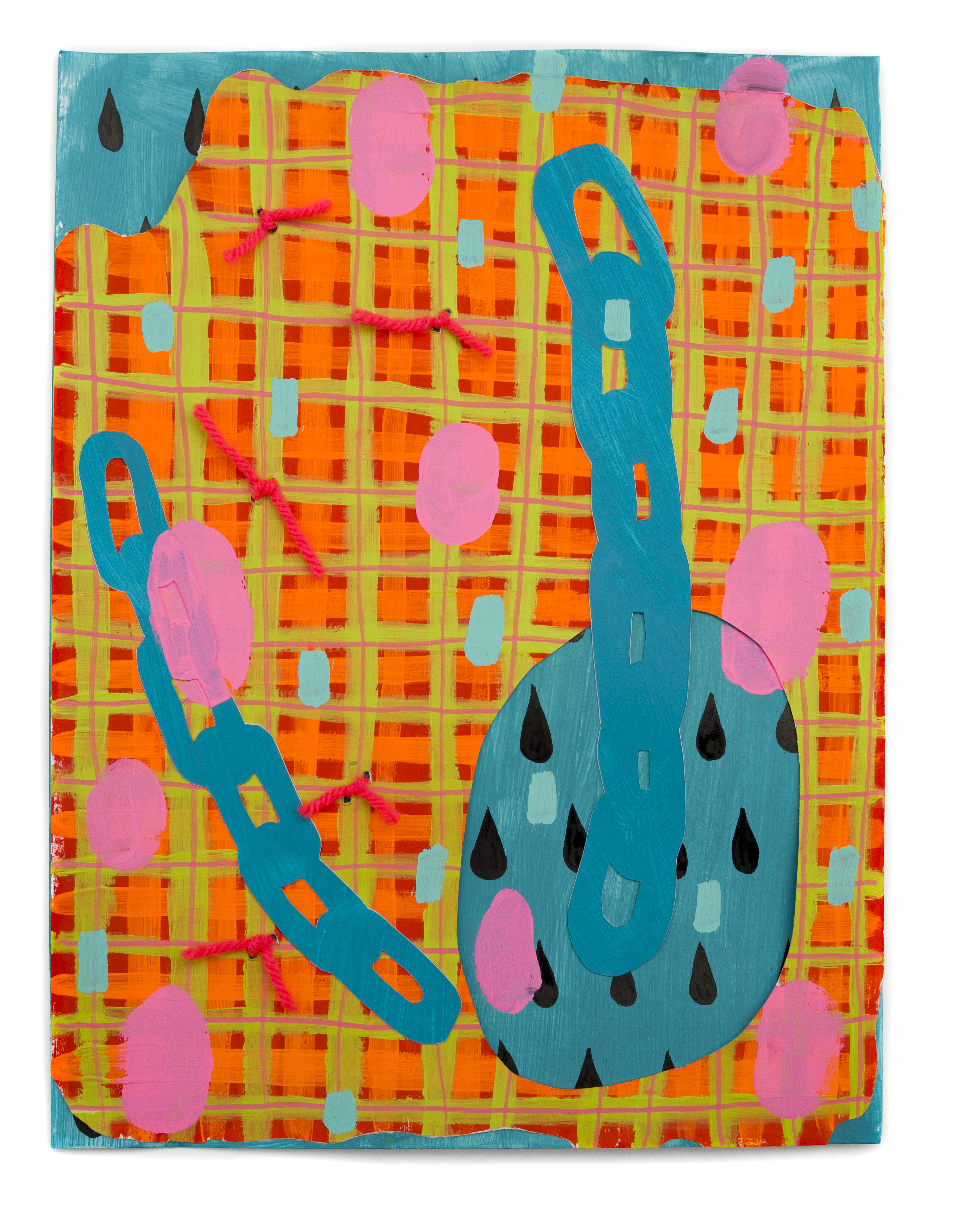 Picnic Table, 8.5" X 11", mixed media on paper, 2021