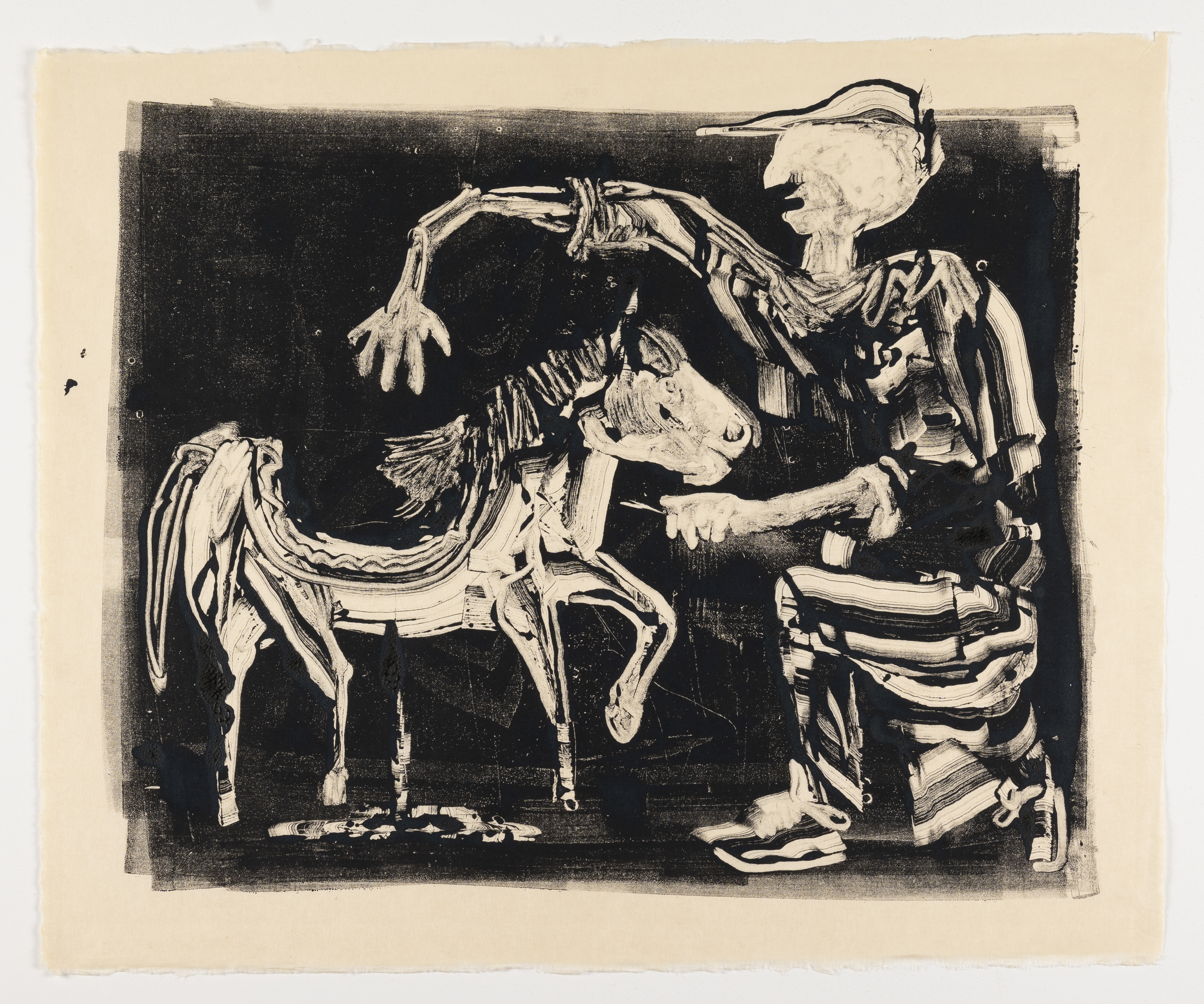 Wood Carver (2022) Monotype, 12"x15"
