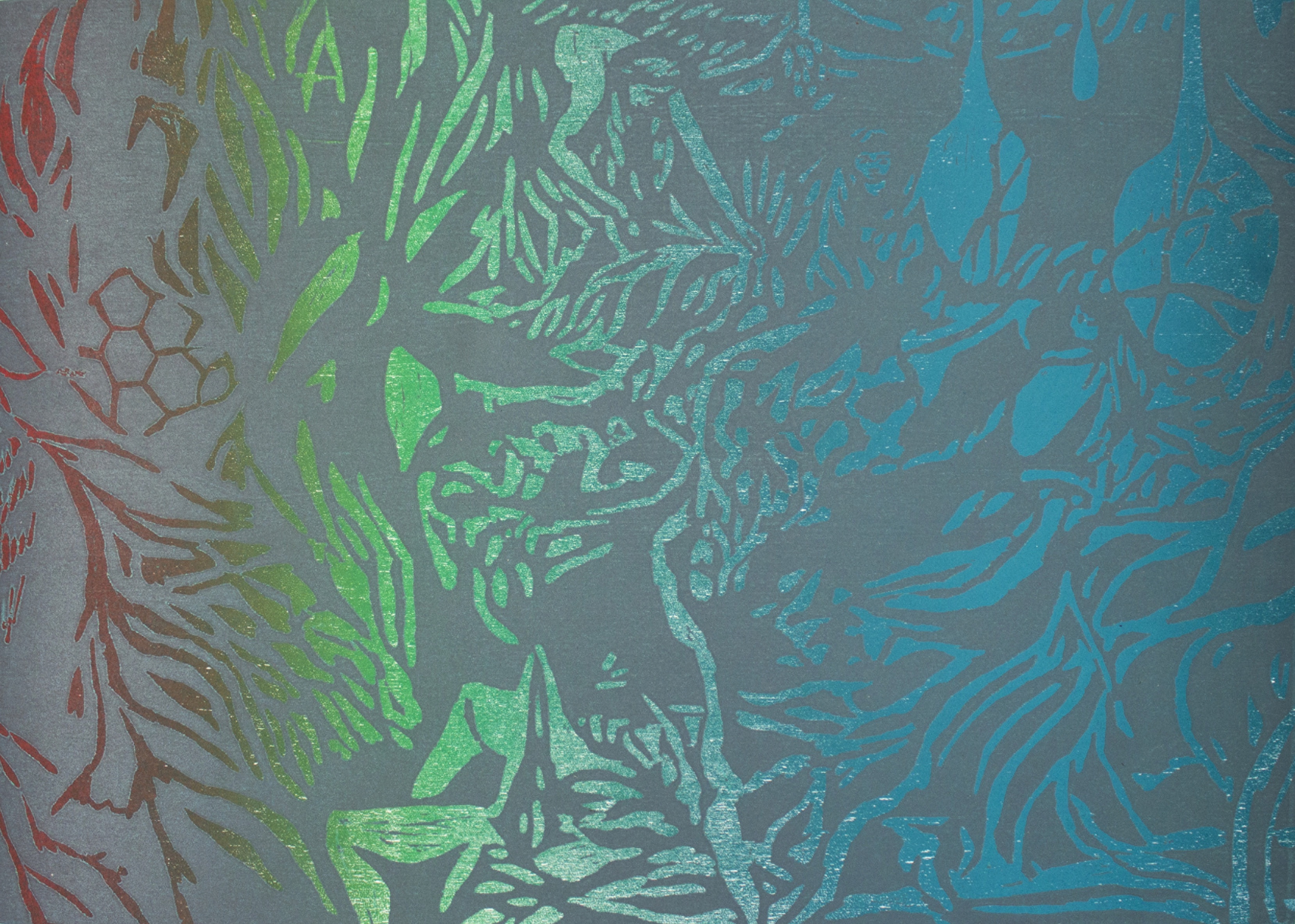 'Hoary-headed frosts',  2022. Woodcut on paper, 42x30cm