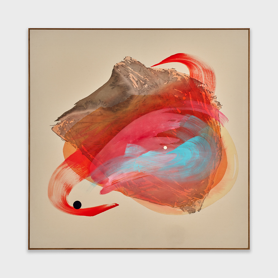 Black Sun, acrylic on canvas, 2024, 153.4 × 153.4 cm (framed). Photo: Mengqi Bao. Courtesy of the artist and Perrotin.