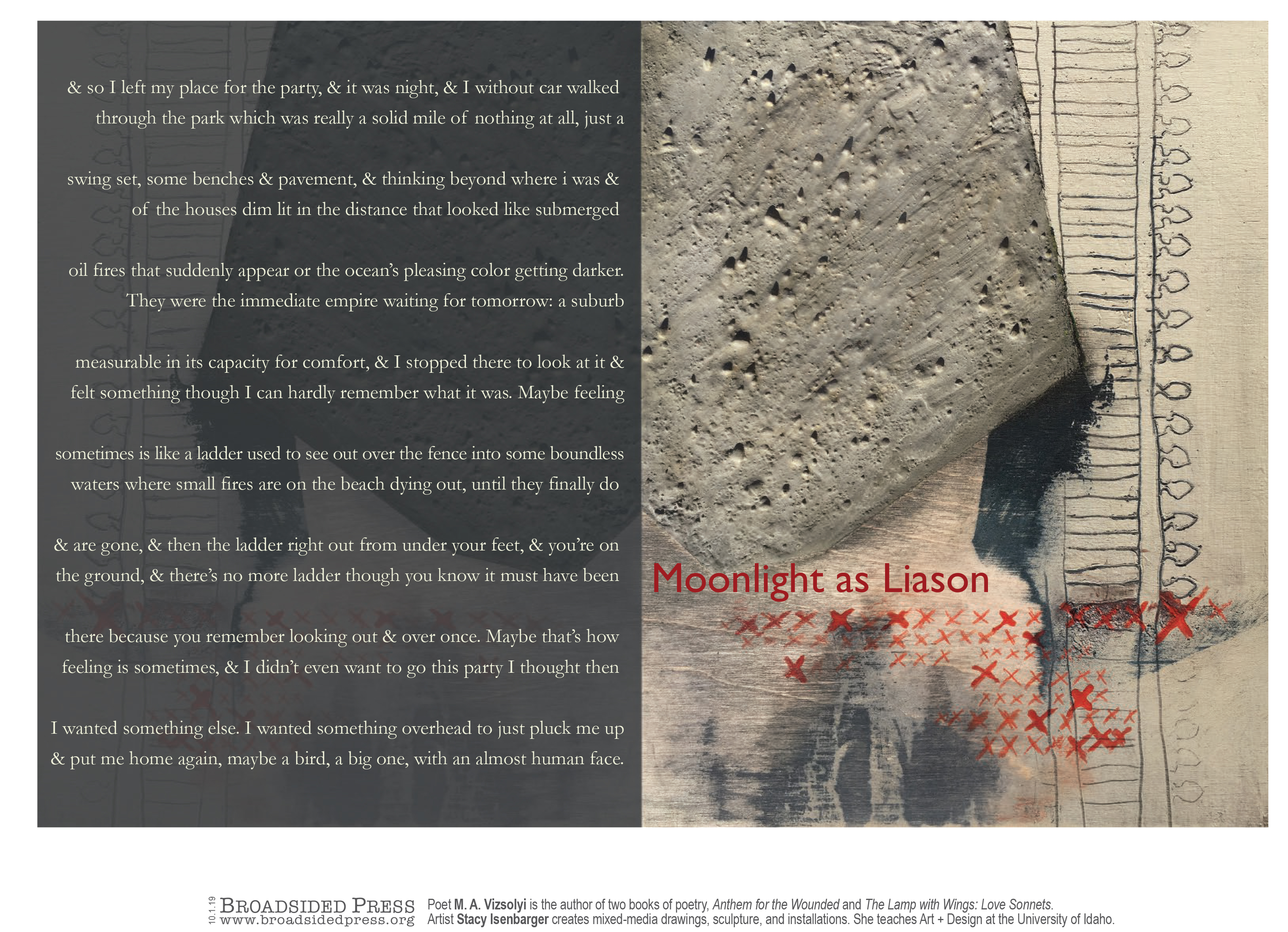 “Moonlight as Liason” October 1, 2019 • Words by M. A. Vizsolyi • Art by Stacy Isenbarger