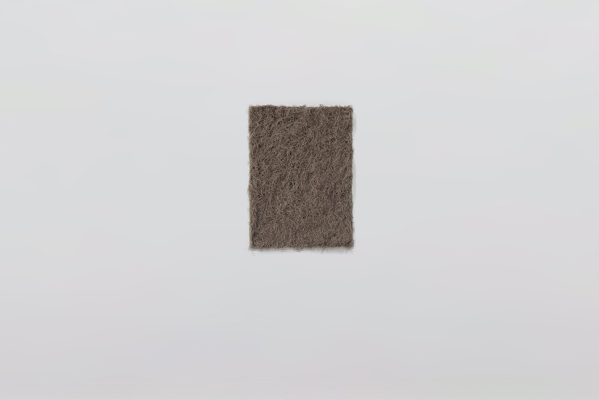 Untitled (KK164), 2022, Shred threads from unwoven canvas, wood, H19 x W13 in. $2,800