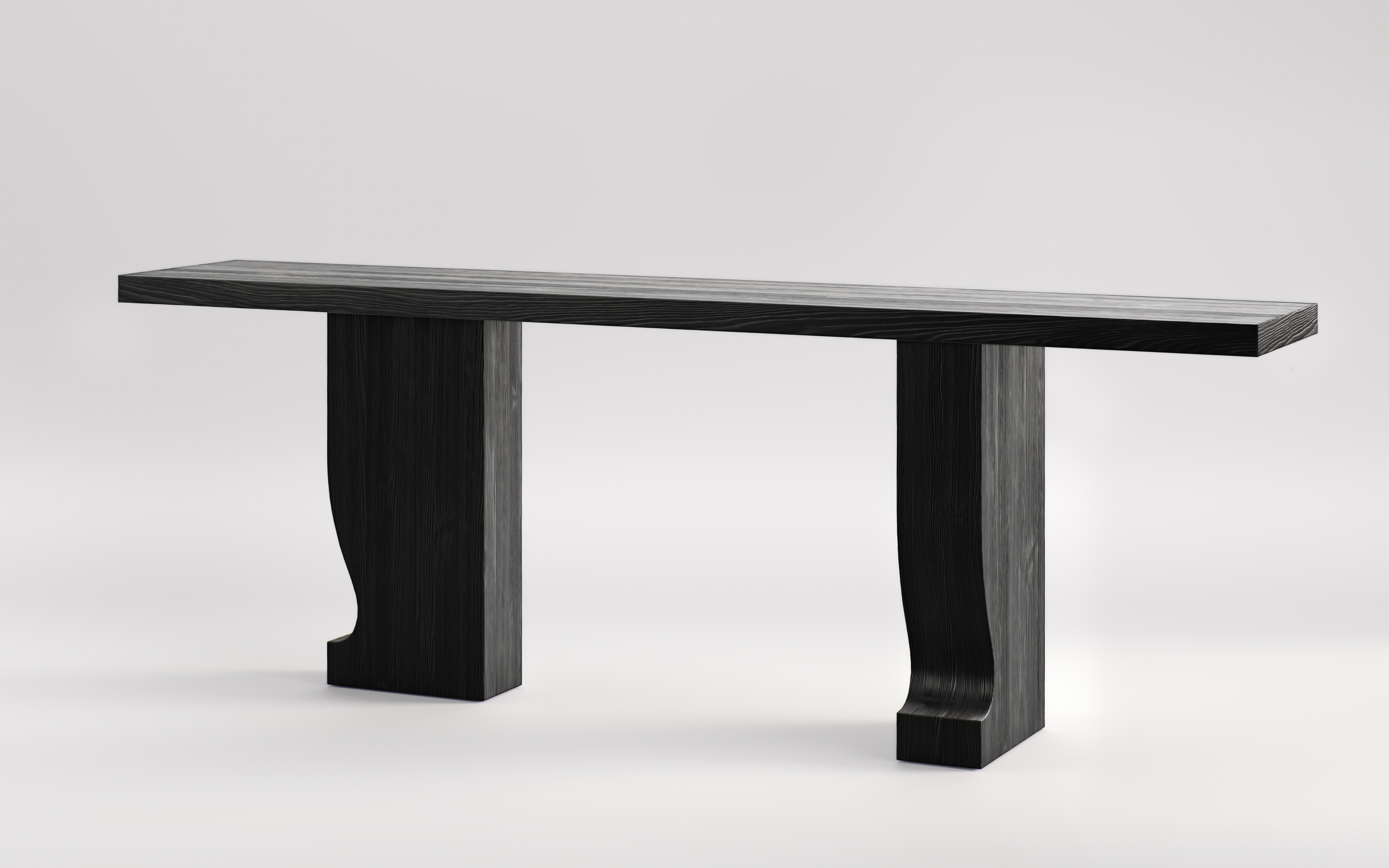 Console | ch&ecirc;ne noir | L 220 cm W 40 cm H 75 cm