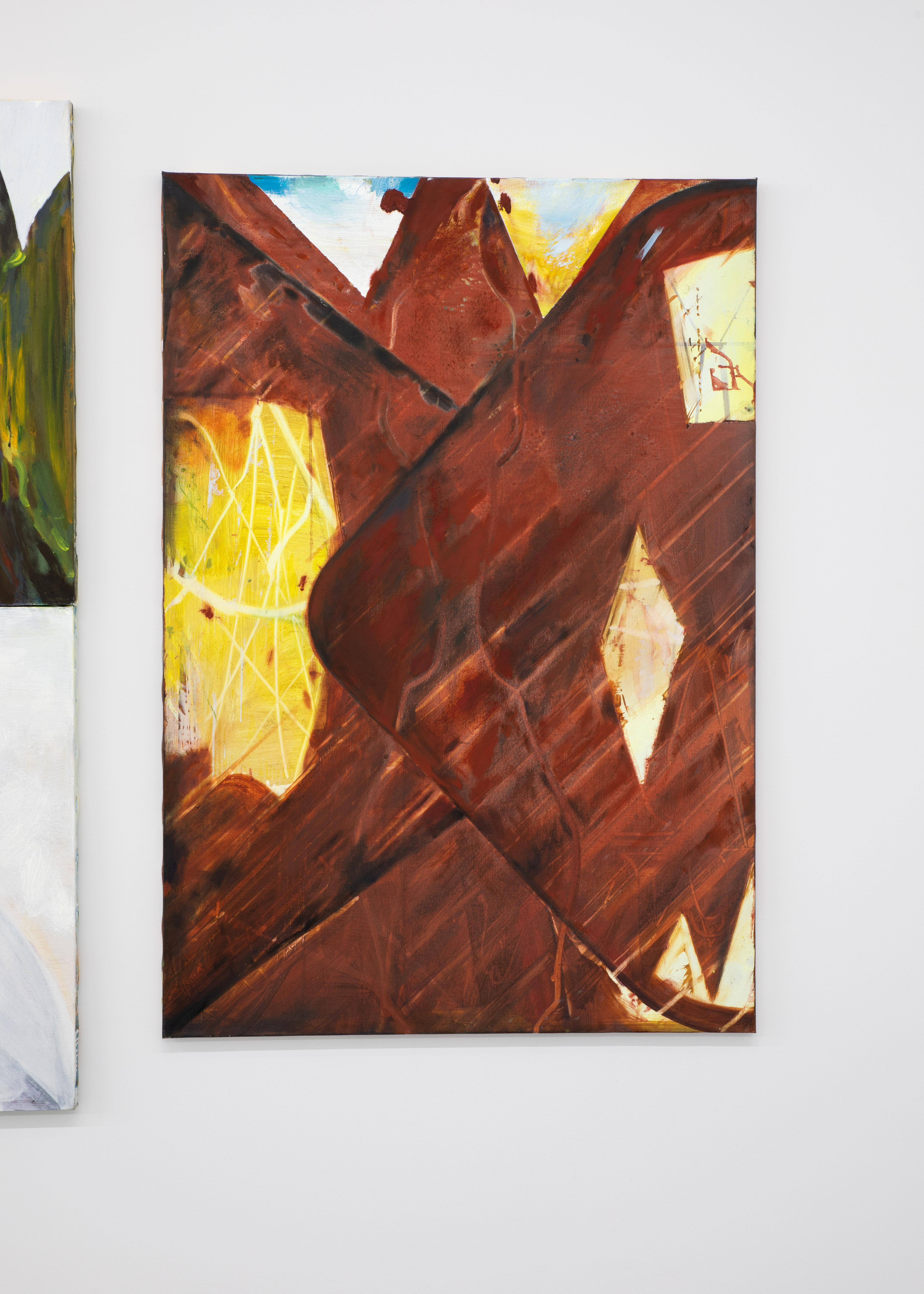 'Borough of attachments', oil and enamel on canvas 130 x 90 cm, 2025.