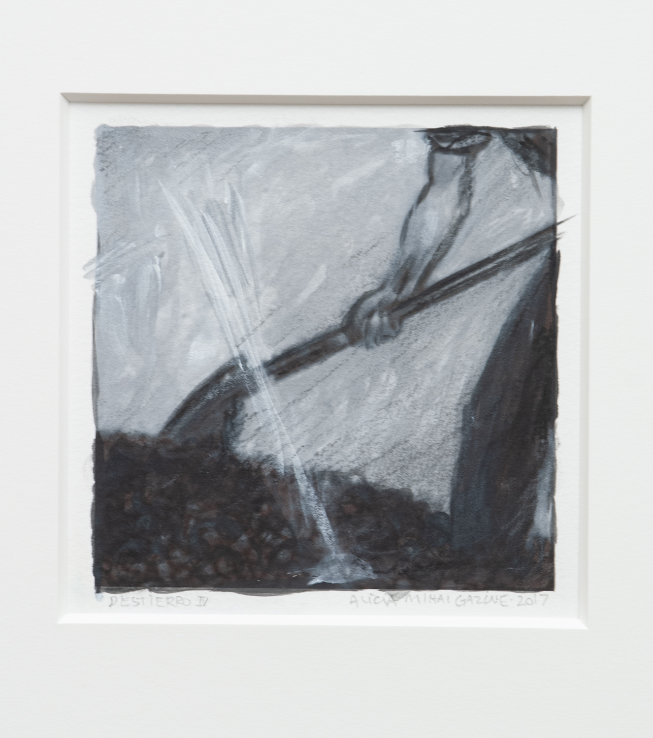 Destierro IV, 2017 Acrylic and charcoal on paper 15" x 12"